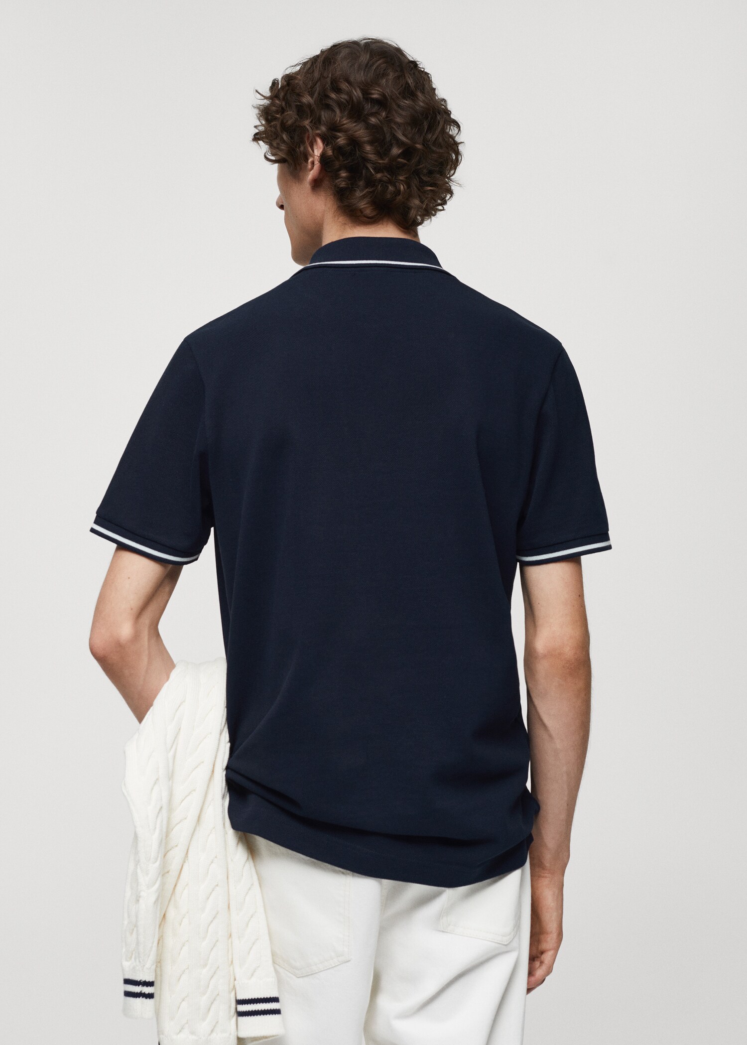 100% embroidered cotton polo shirt - Reverse of the article