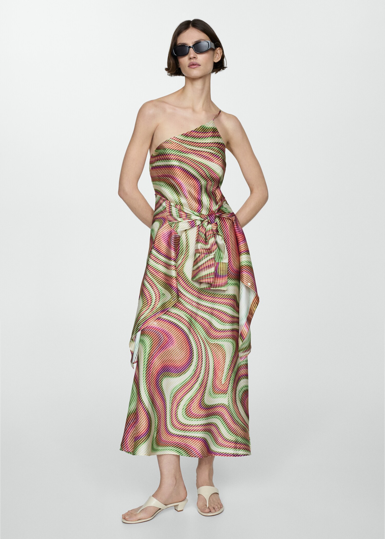 Printed satin dress - Details of the article 2