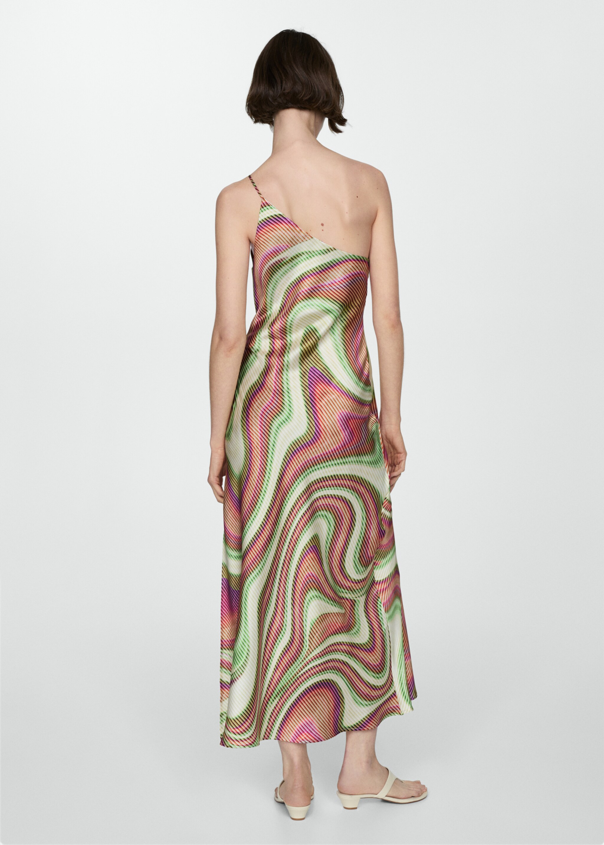 Printed satin dress - Reverse of the article