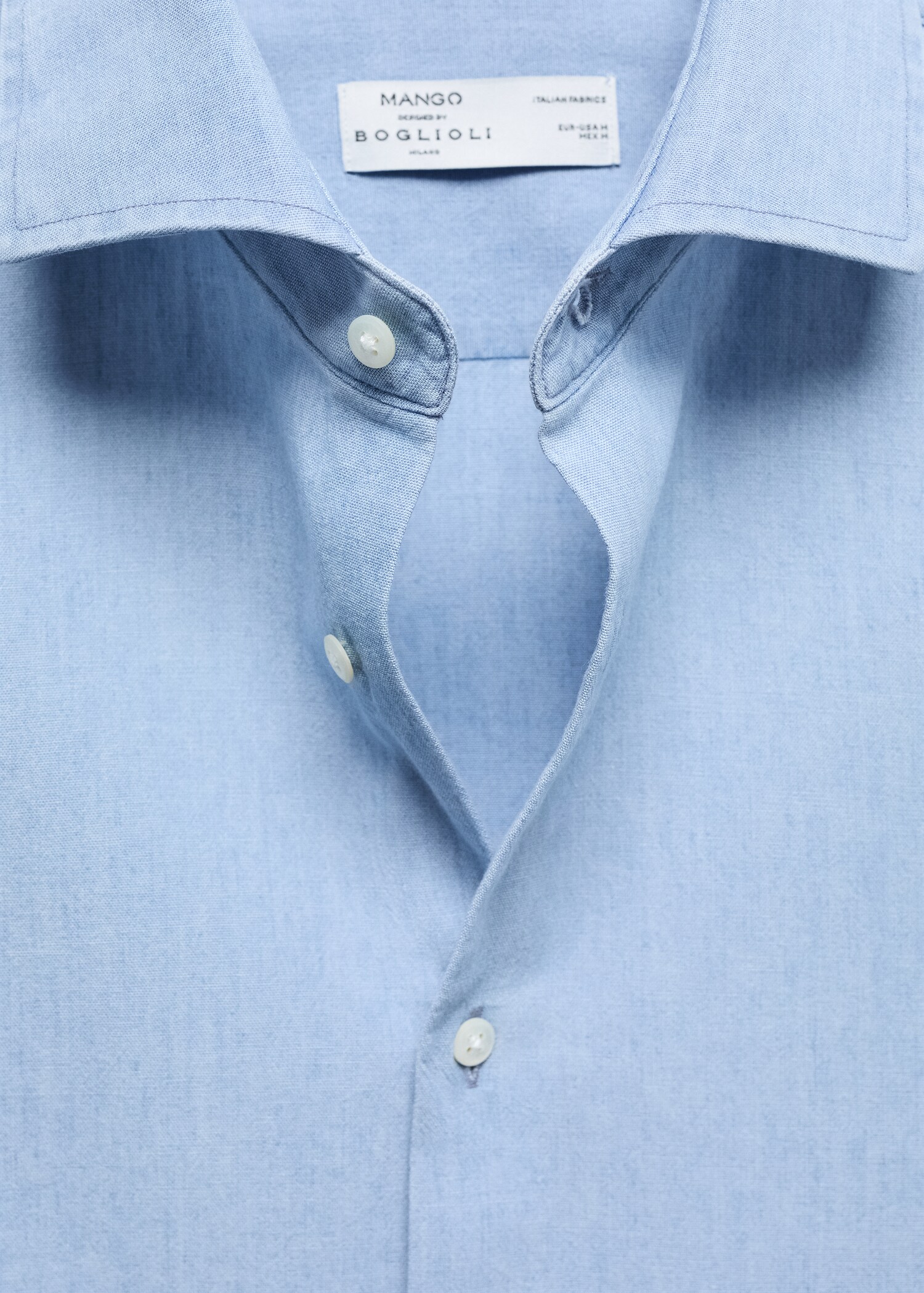 100% indigo cotton slim-fit shirt - Details of the article 8