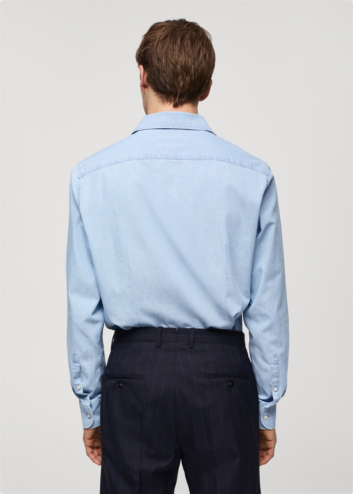 100% indigo cotton slim-fit shirt - Reverse of the article