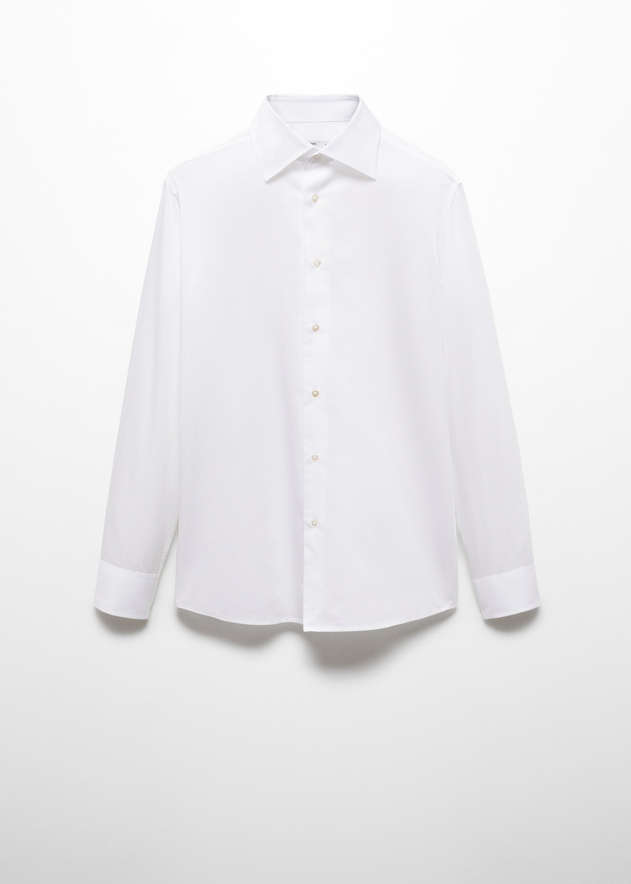 100% cotton slim-fit twill shirt - Article without model, White. Ref: 67068268-00.