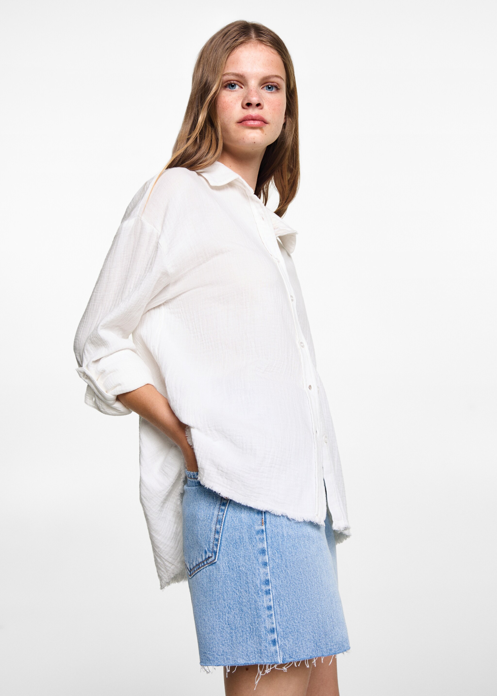 Blouse van mousselinekatoen - Middenvlak