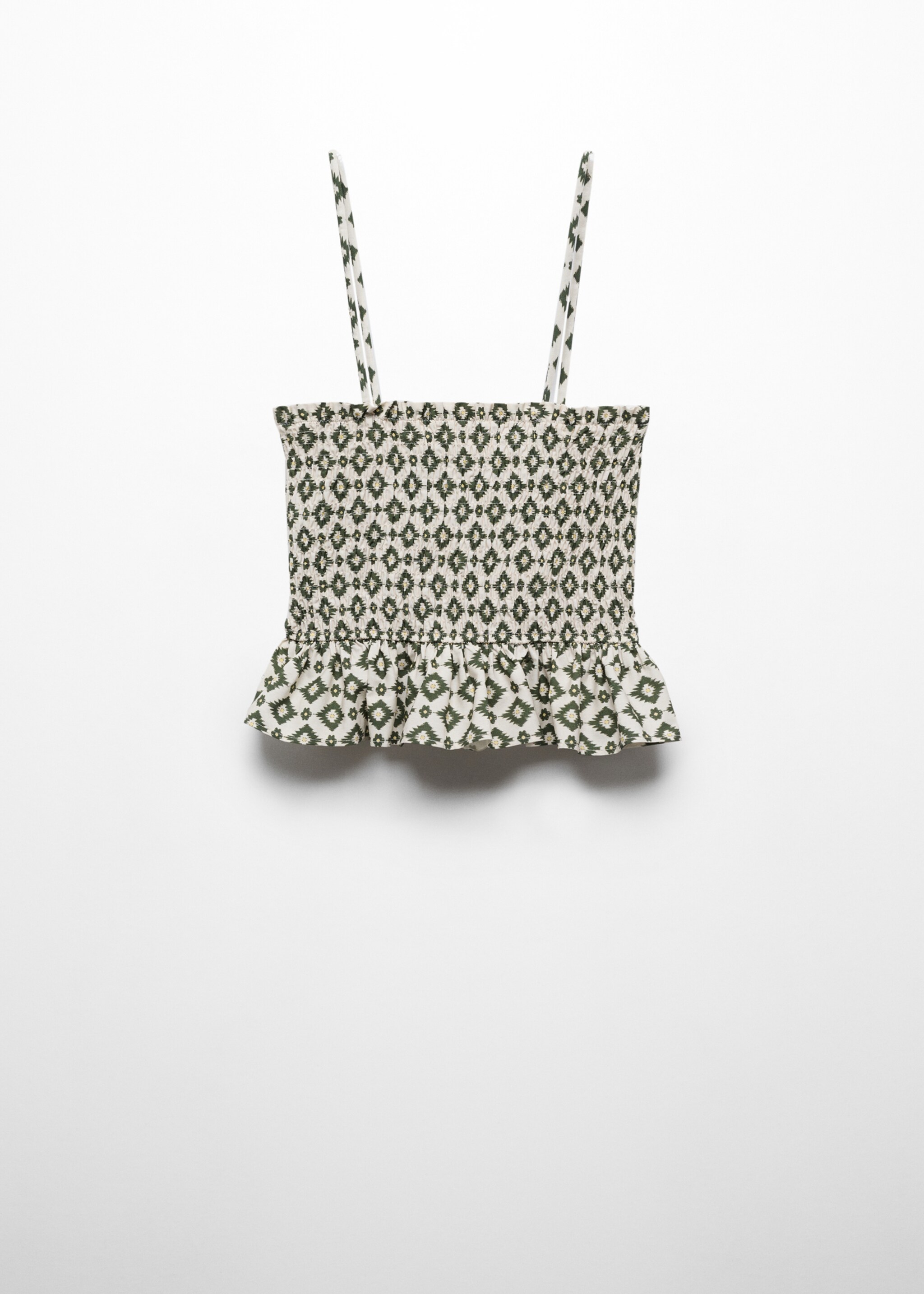 Print ruched top - Article without model, Off White. Ref: 67068274-00.