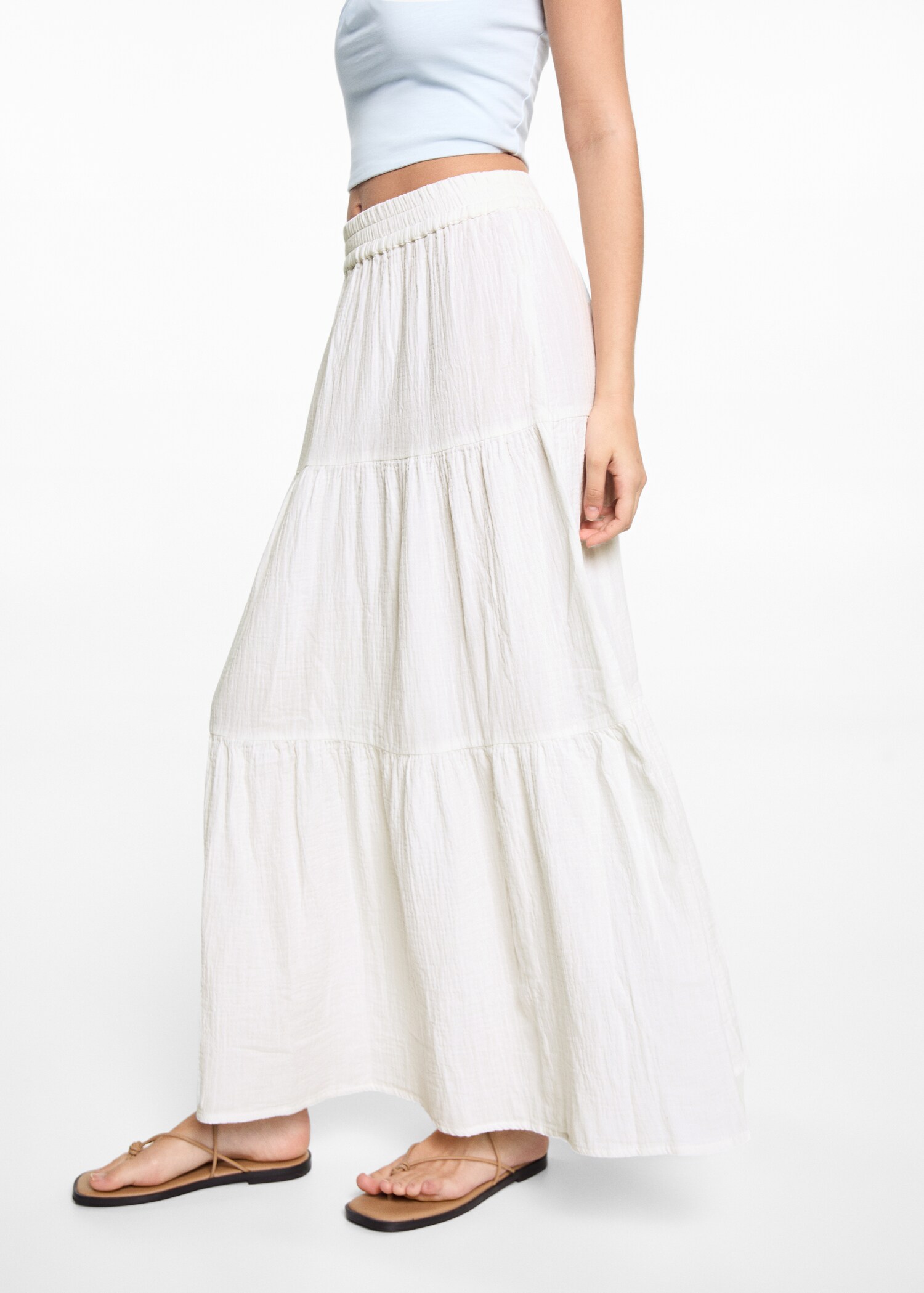 Long cotton flared skirt - Details of the article 6