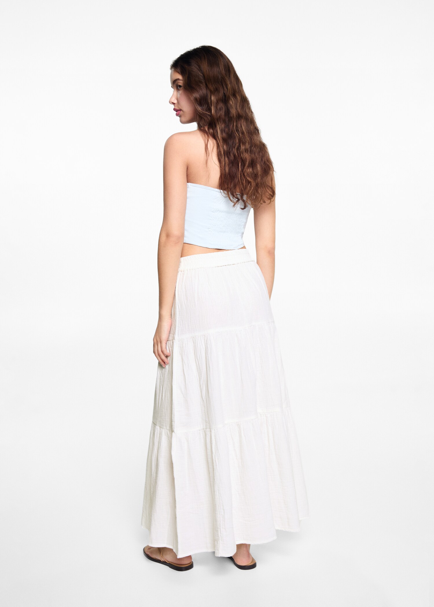 Long cotton flared skirt - Reverse of the article