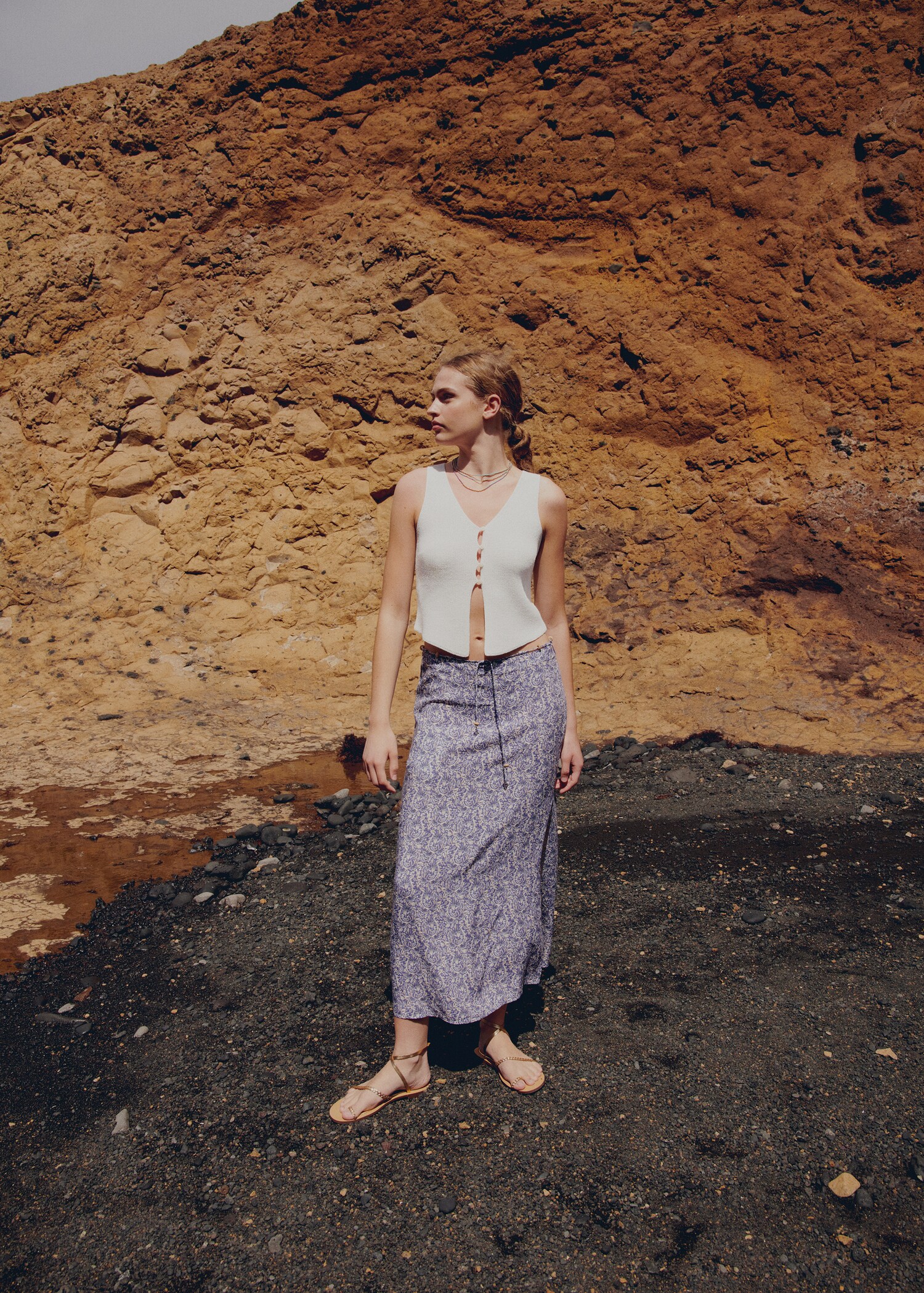 Printed midi skirt - Details of the article 5