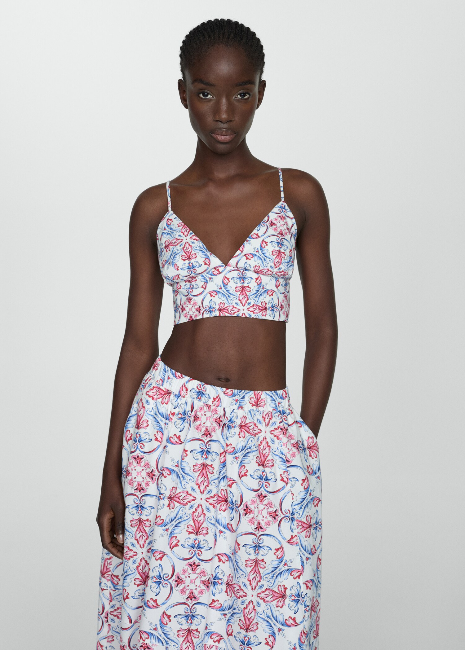 Printed crop top - Medium plane