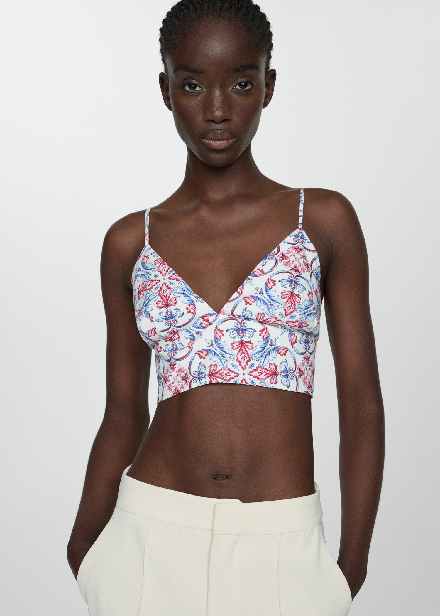 Printed crop top - Details of the article 1