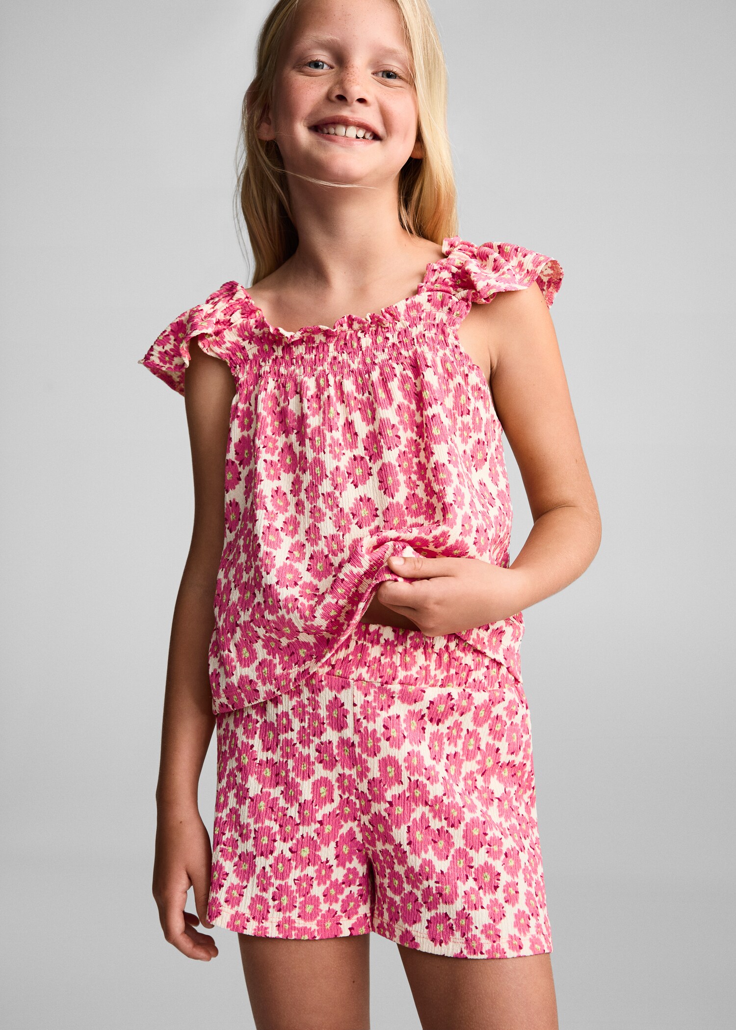 Shorts mit floralem Dessin - Mittlere Ansicht