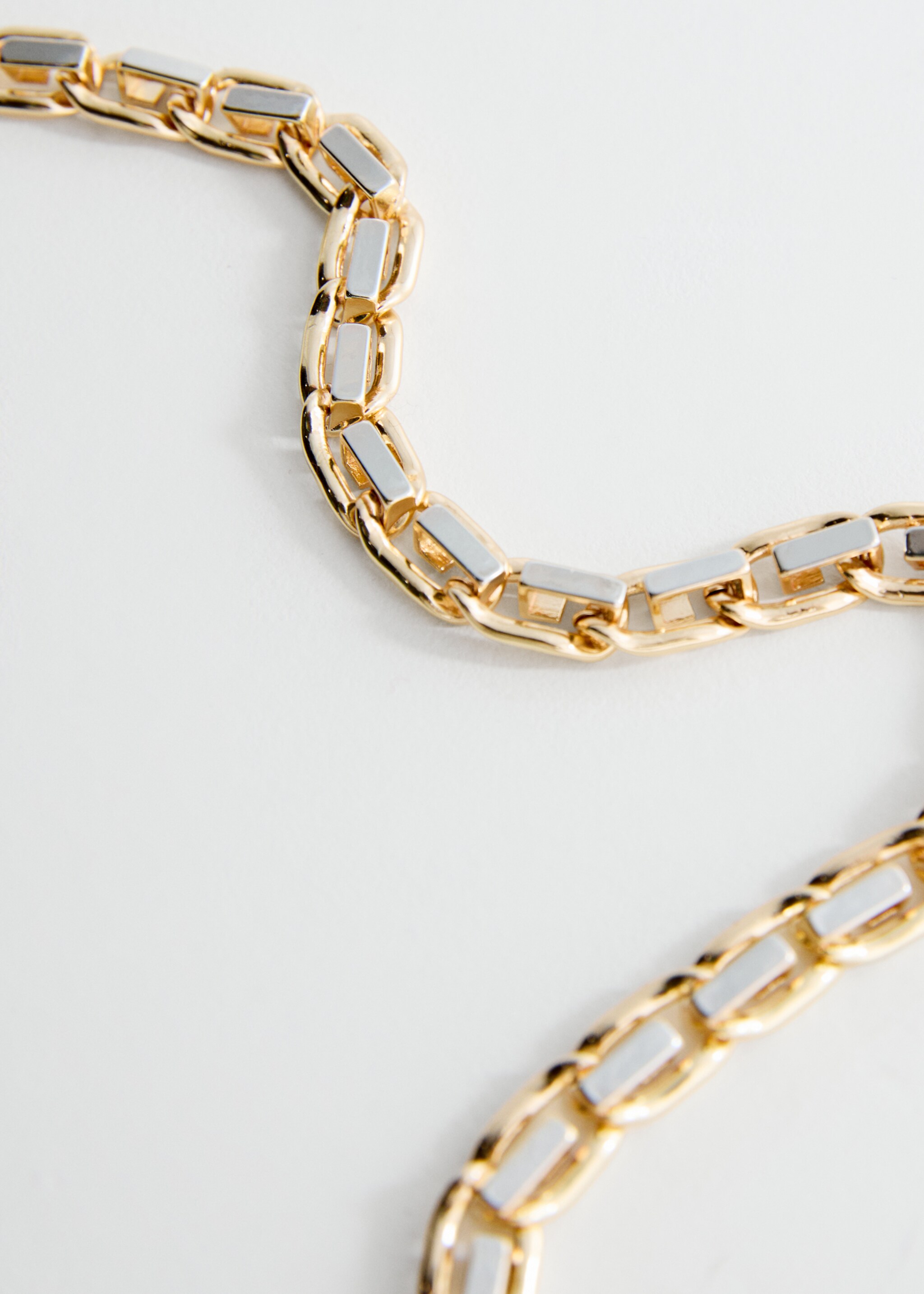 Collar cadena eslabones combinados - Plano medio