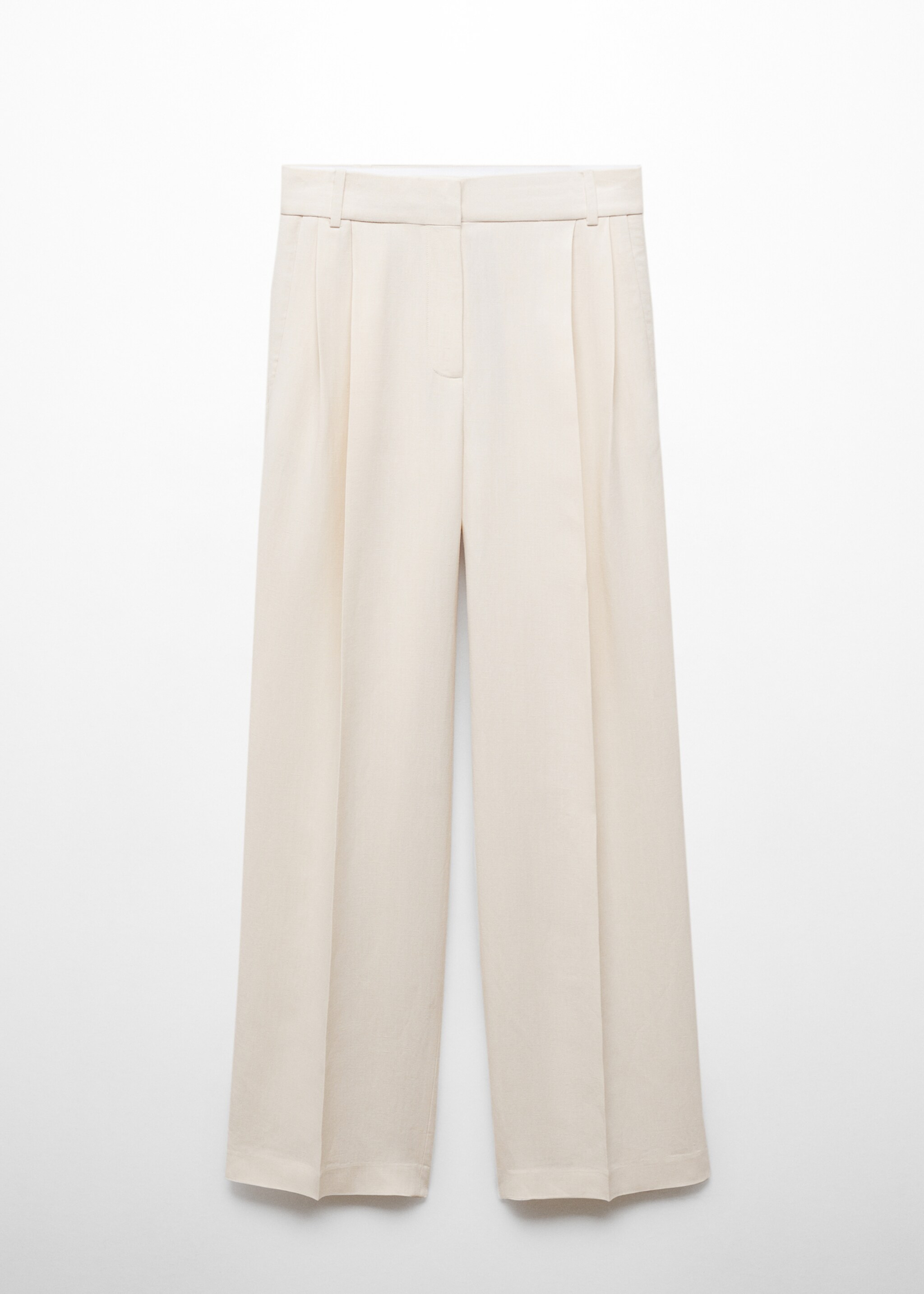 Pleated suit trousers - Article without model, Ecru. Ref: 67068656-00.