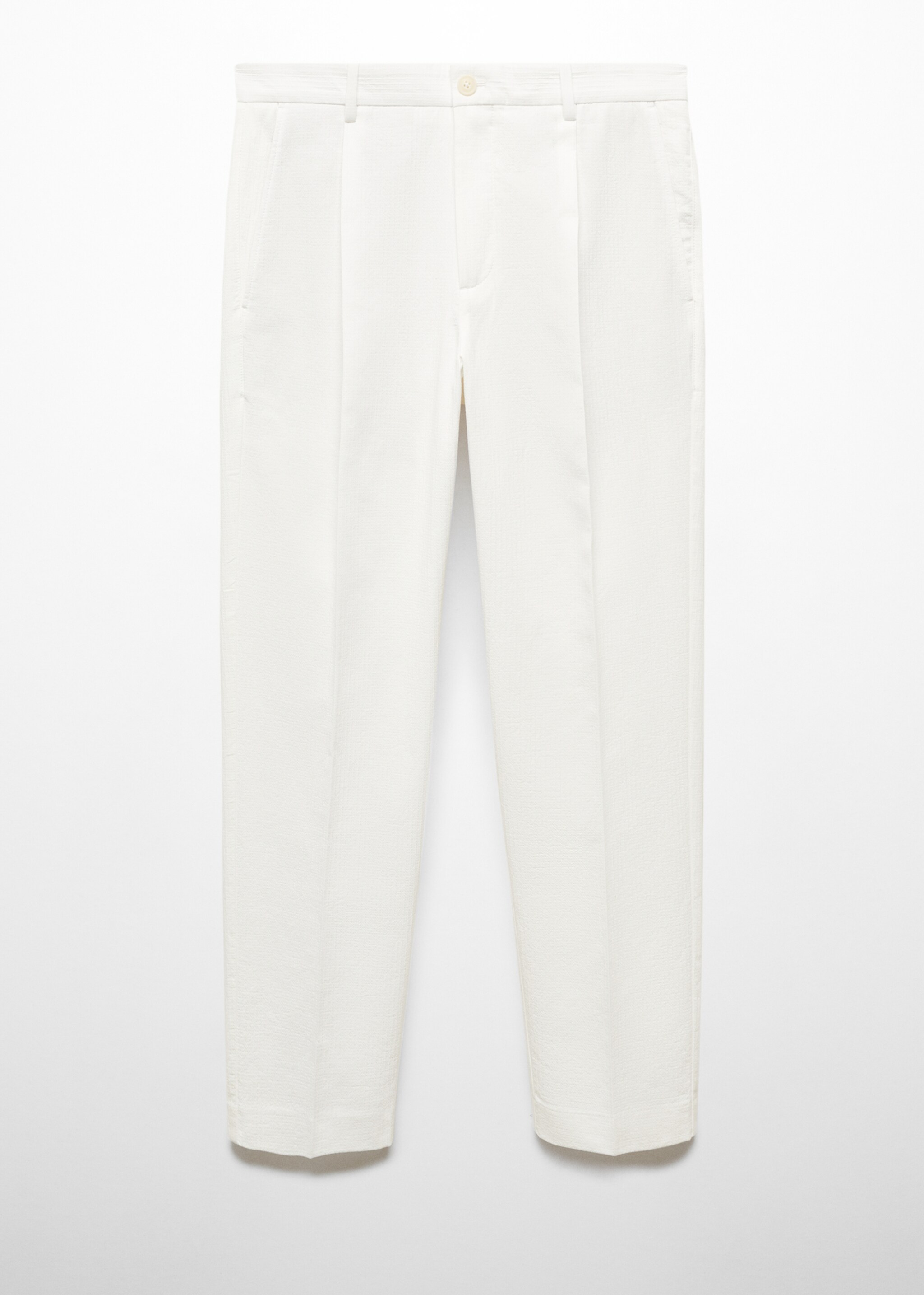 Slim-fit trousers with pleated texture - Article without model