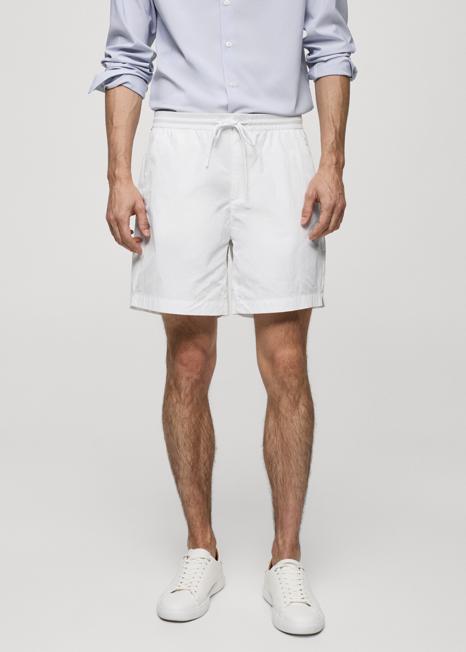 Water-repellent bermuda shorts with drawstring - Medium plane