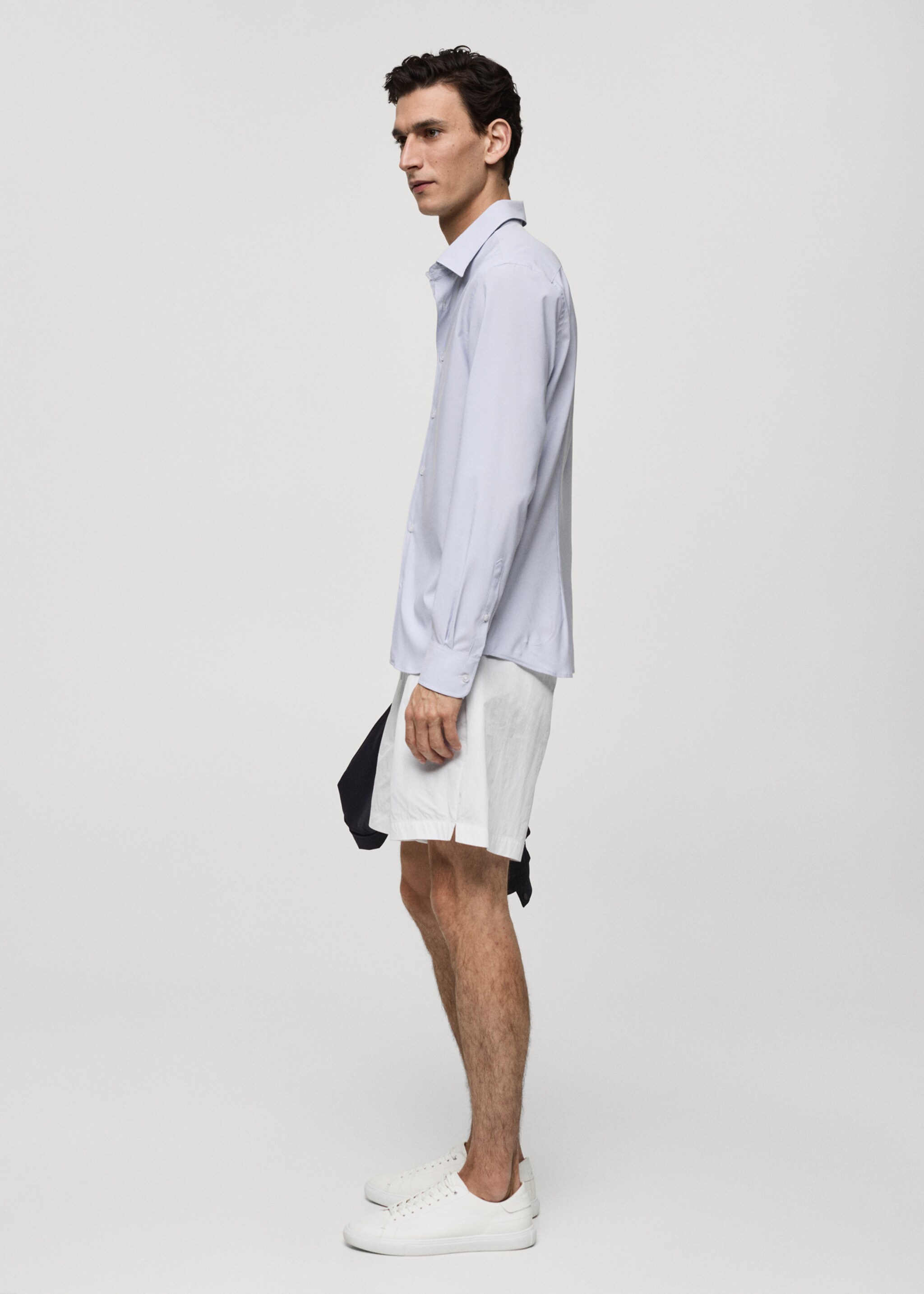 Gestreept slim-fit overhemd van stretch stof - Detail van het artikel 2