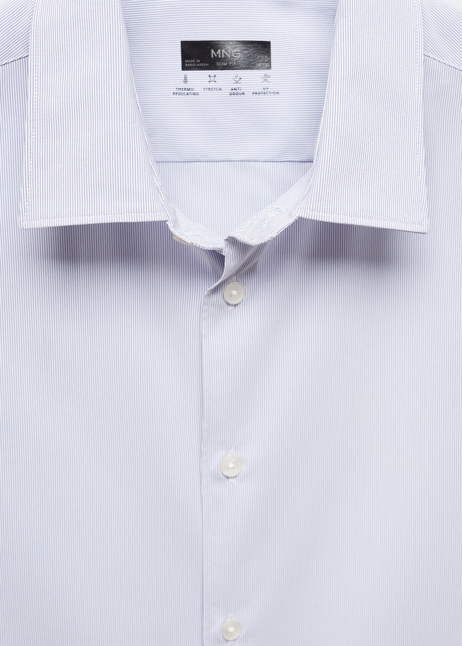 Stretch-fabric slim-fit striped shirt - Details of the article 8