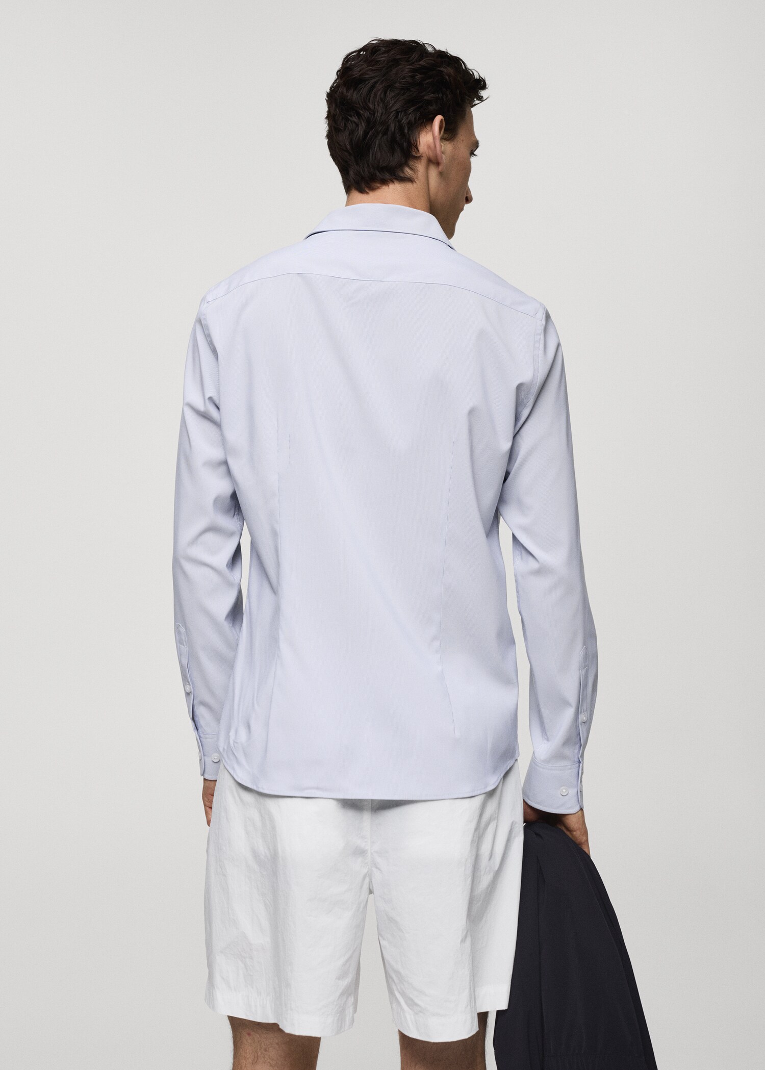 Stretch-fabric slim-fit striped shirt - Reverse of the article