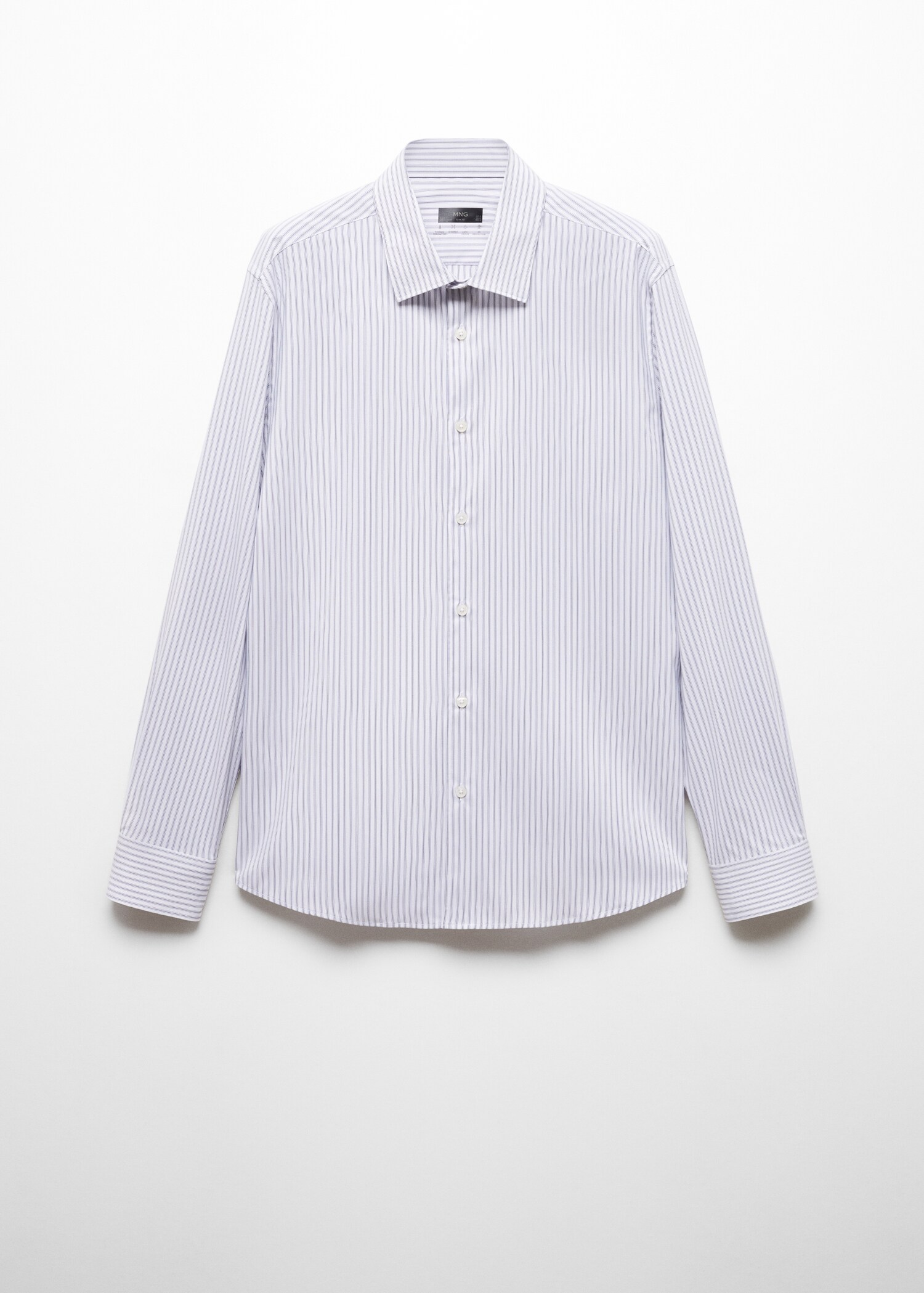Stretch-fabric slim-fit striped shirt - Article without model