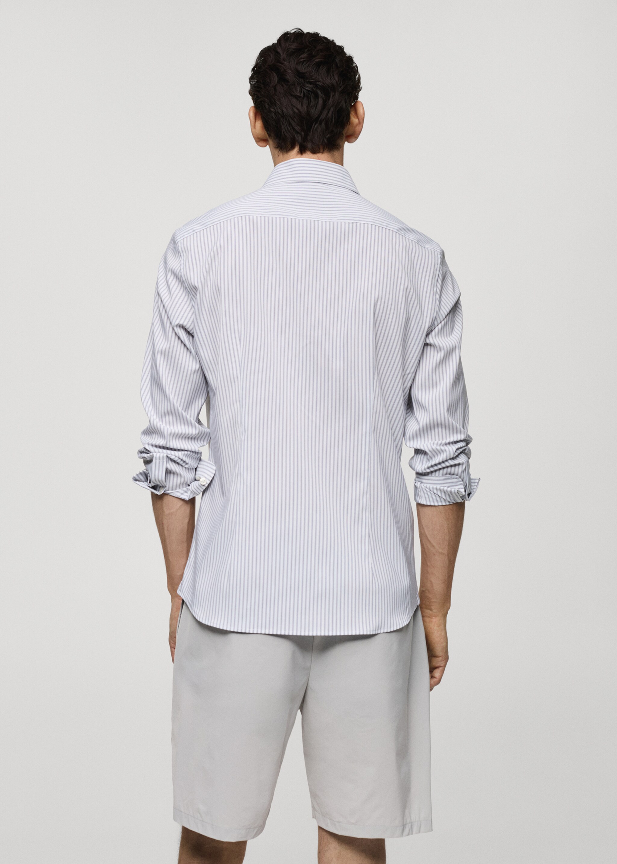 Stretch-fabric slim-fit striped shirt - Reverse of the article