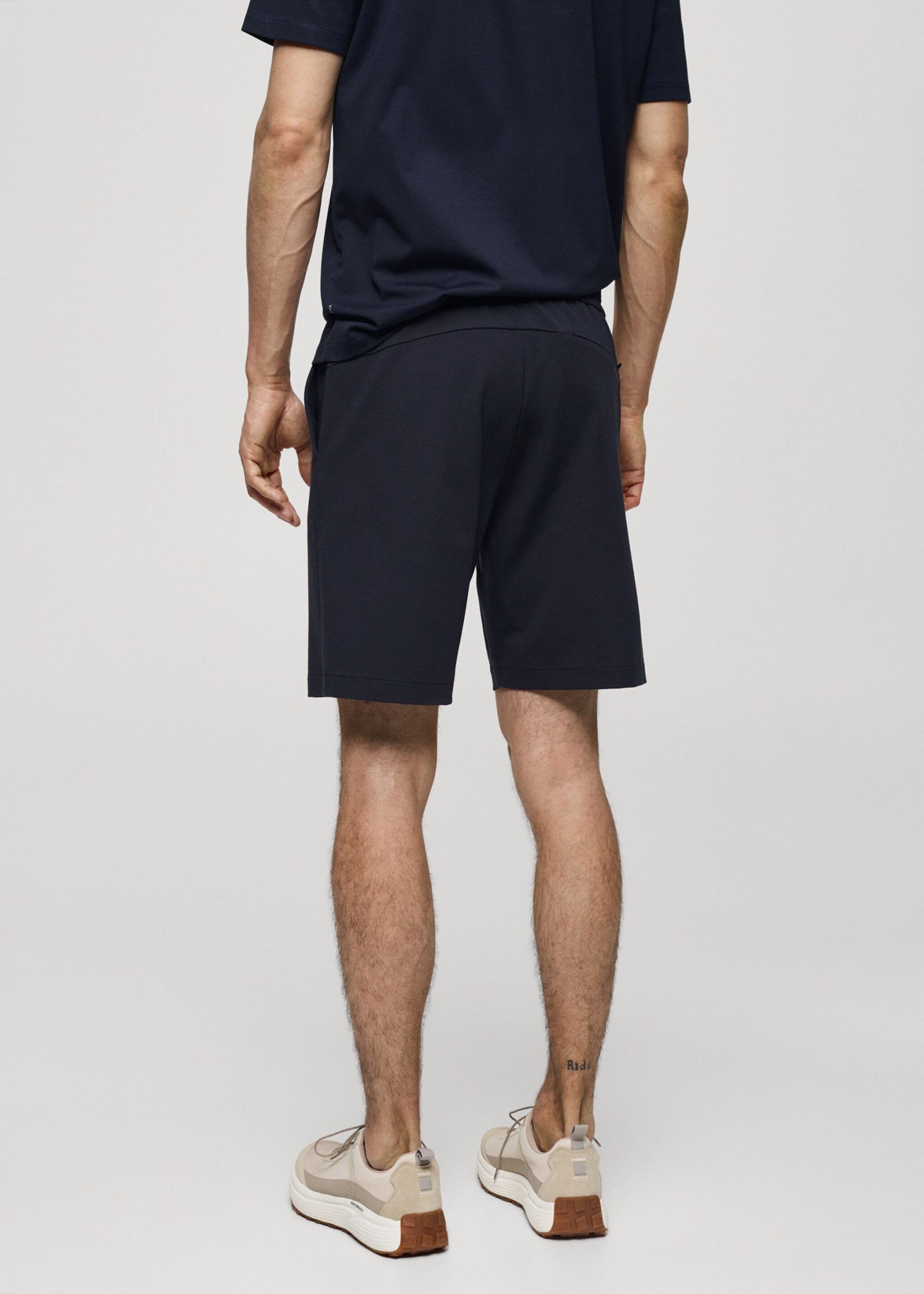 Technical fabric bermuda shorts with drawstring - Reverse of the article