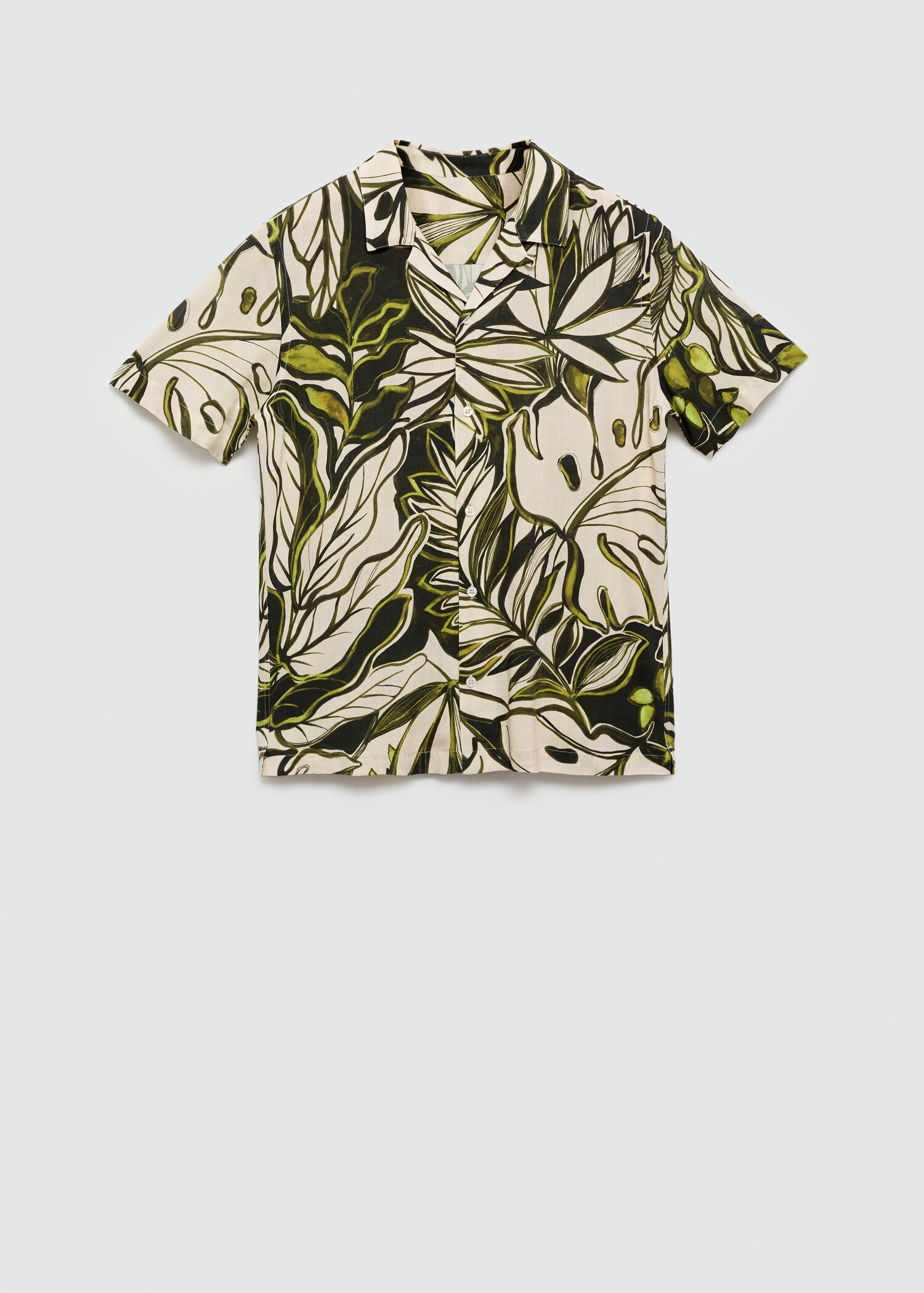 Cămașă fluidă cu imprimeu hawaiian - Articol fără model
