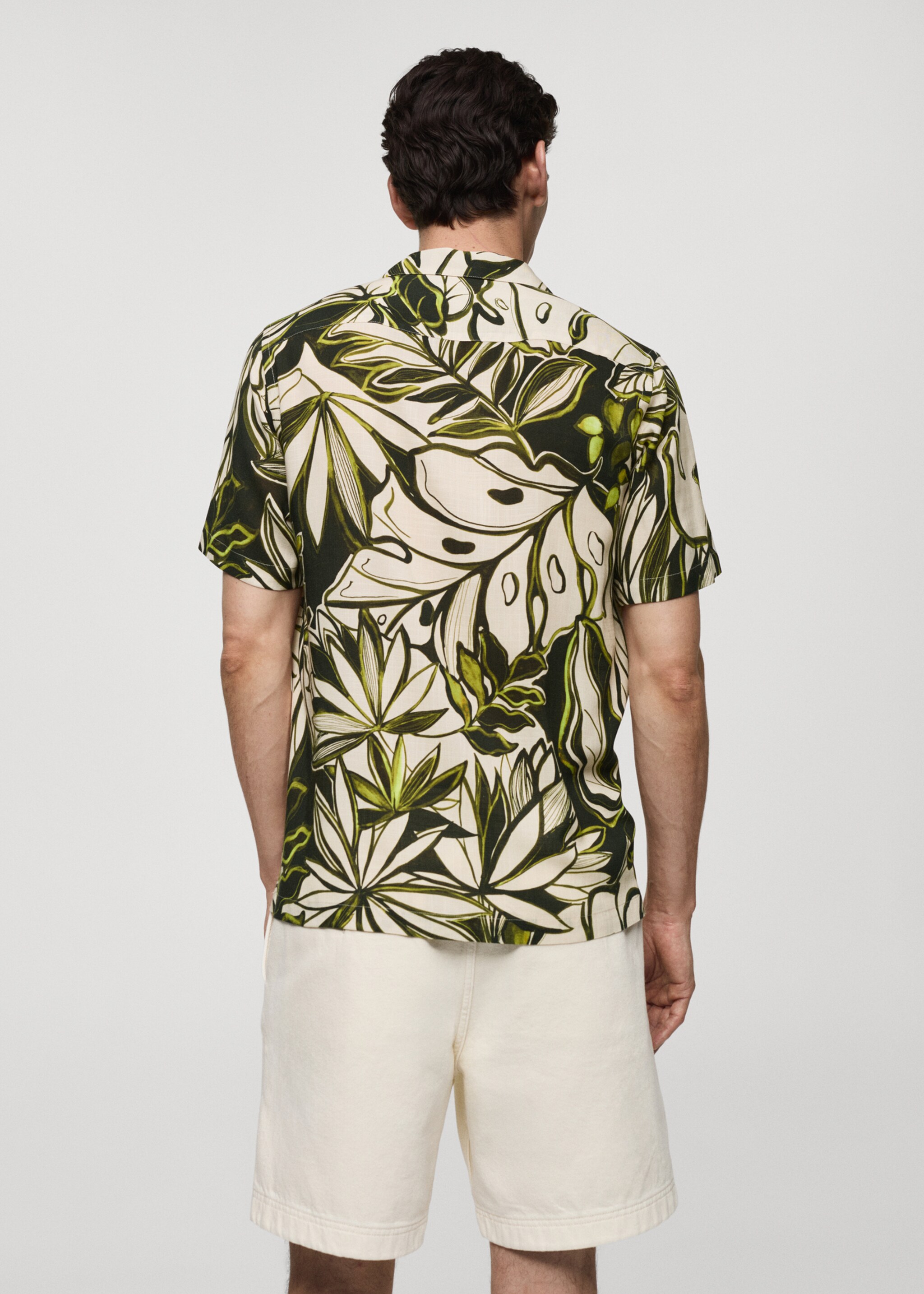 Soepelvallend overhemd met hawaïprint - Achterkant van het artikel