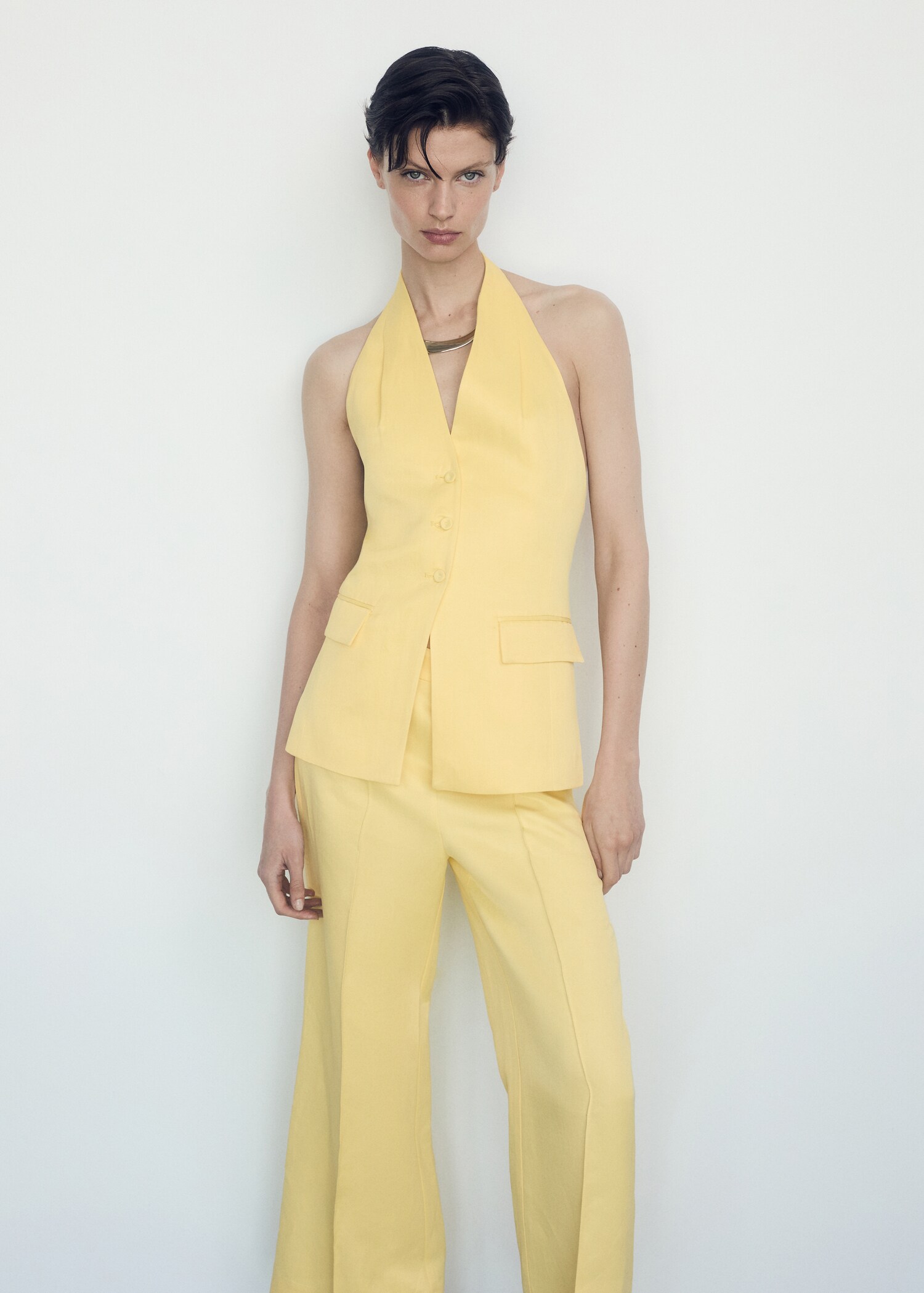 Flared trousers with pleated detail - Medium plane