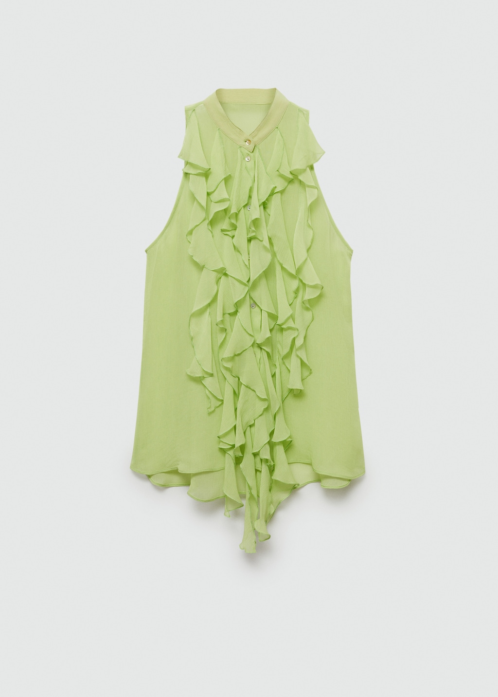 Semi-transparent ruffled blouse - Women | MANGO OUTLET USA