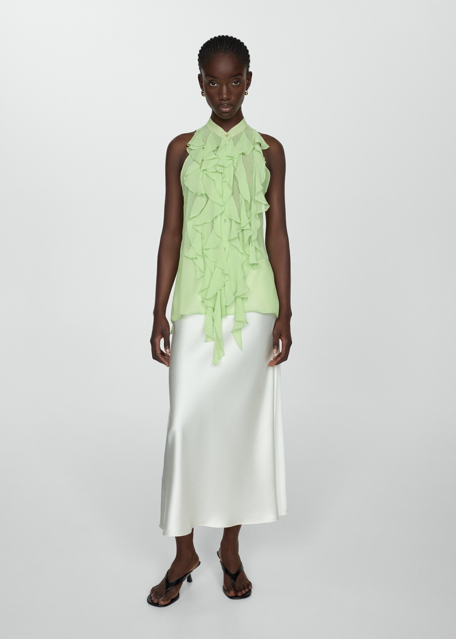 Semi-transparent ruffled blouse - Details of the article 2