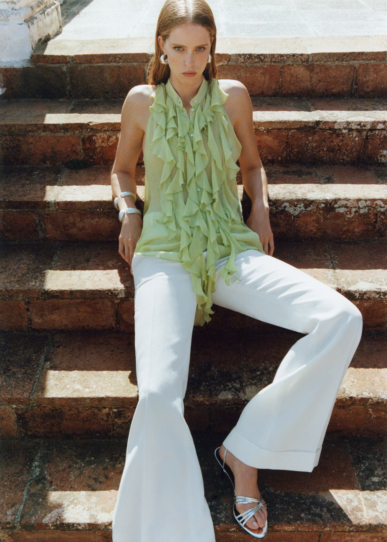 Semi-transparent ruffled blouse - Details of the article 7