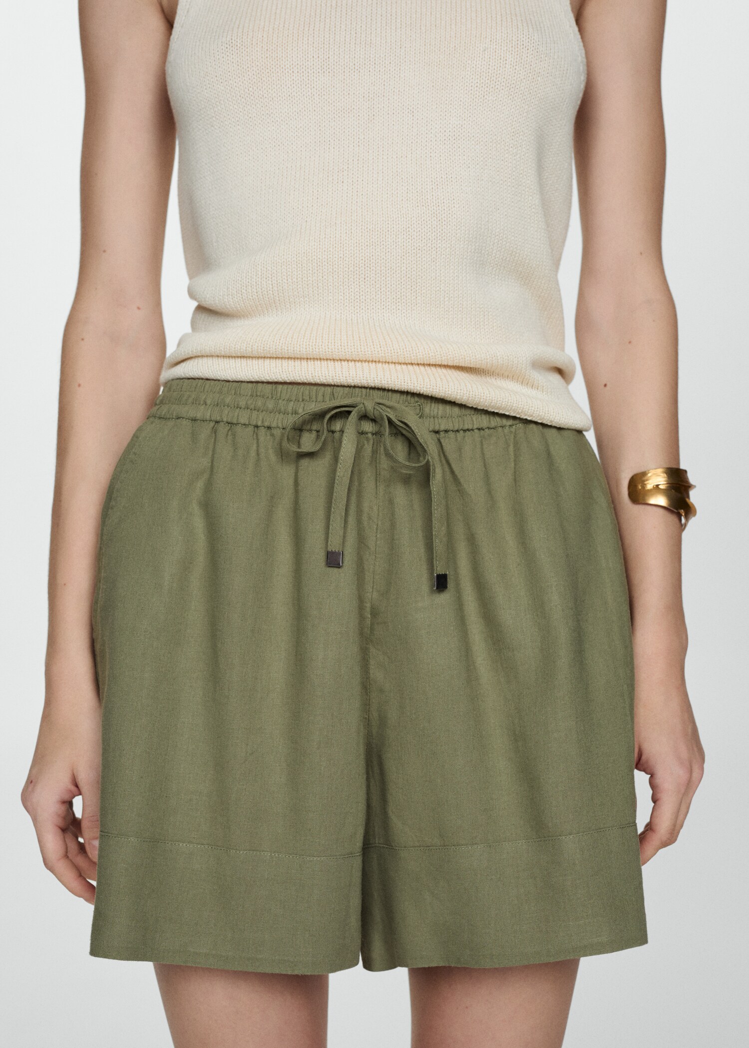 Fluid shorts with drawstring - Medium plane