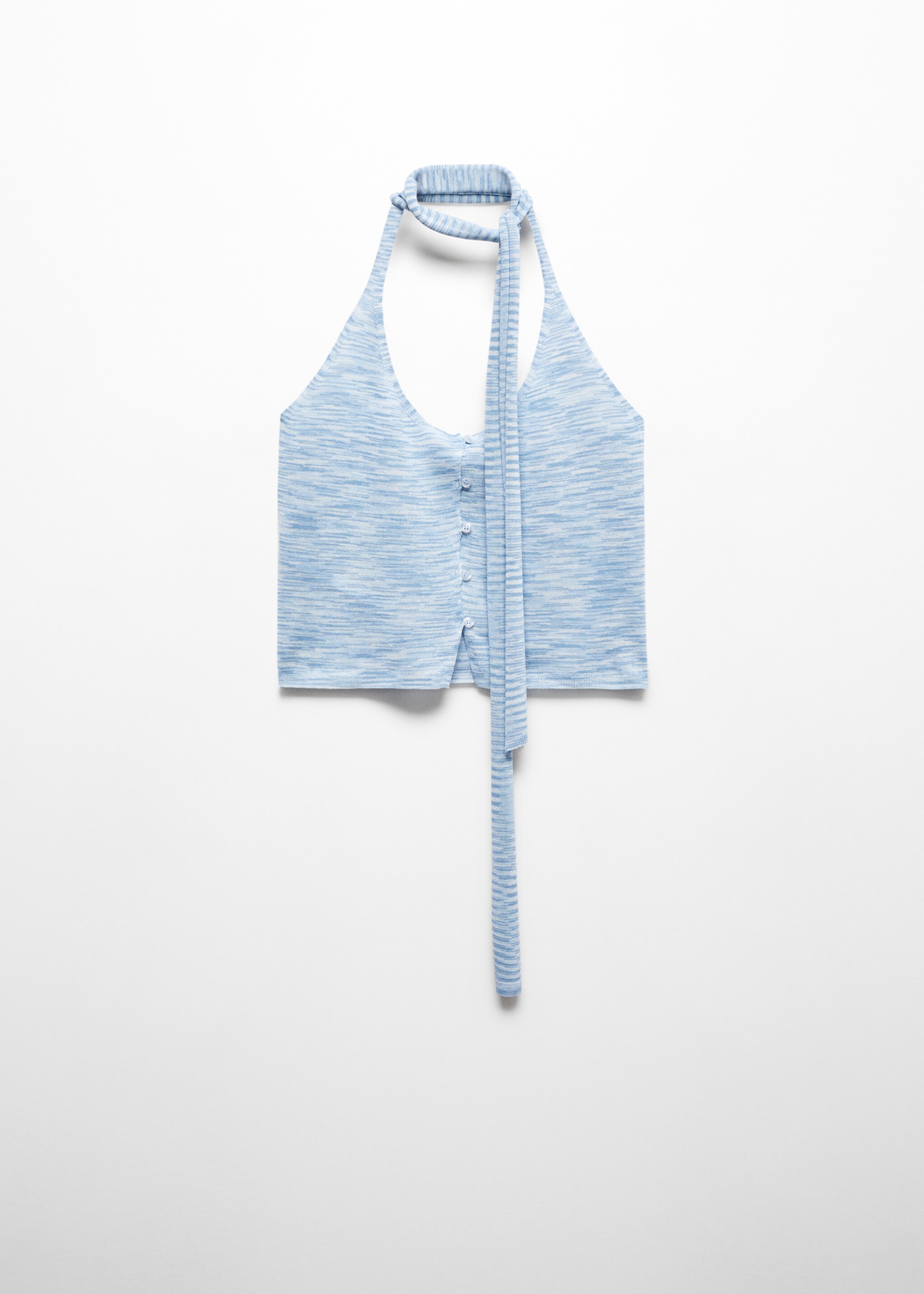 Halter-neck top with buttons - Article without model, Sky Blue. Ref: 67069604-00.