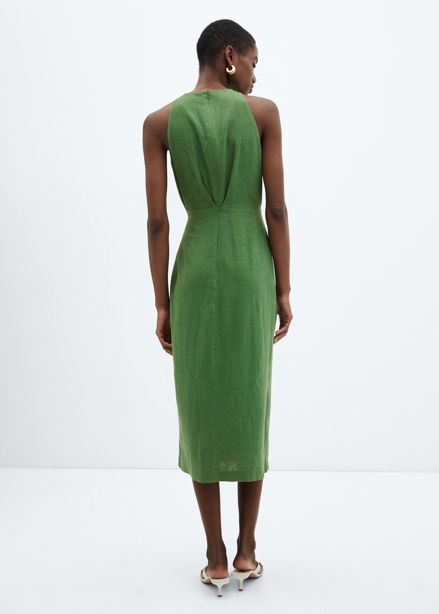 Leinenkleid mit Schleife - Rückseite des Artikels