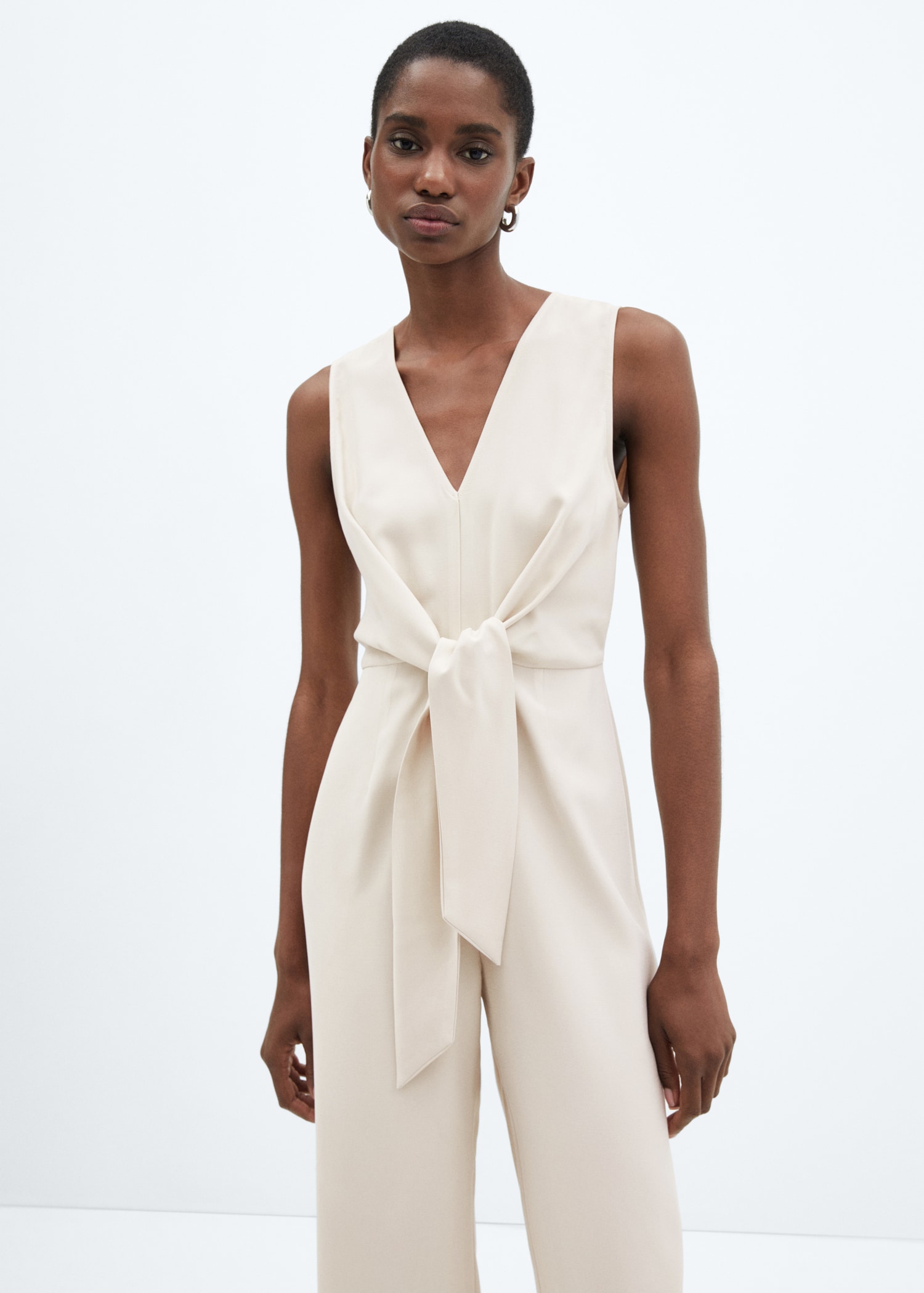 Bow long jumpsuit Women MANGO OUTLET Lithuania