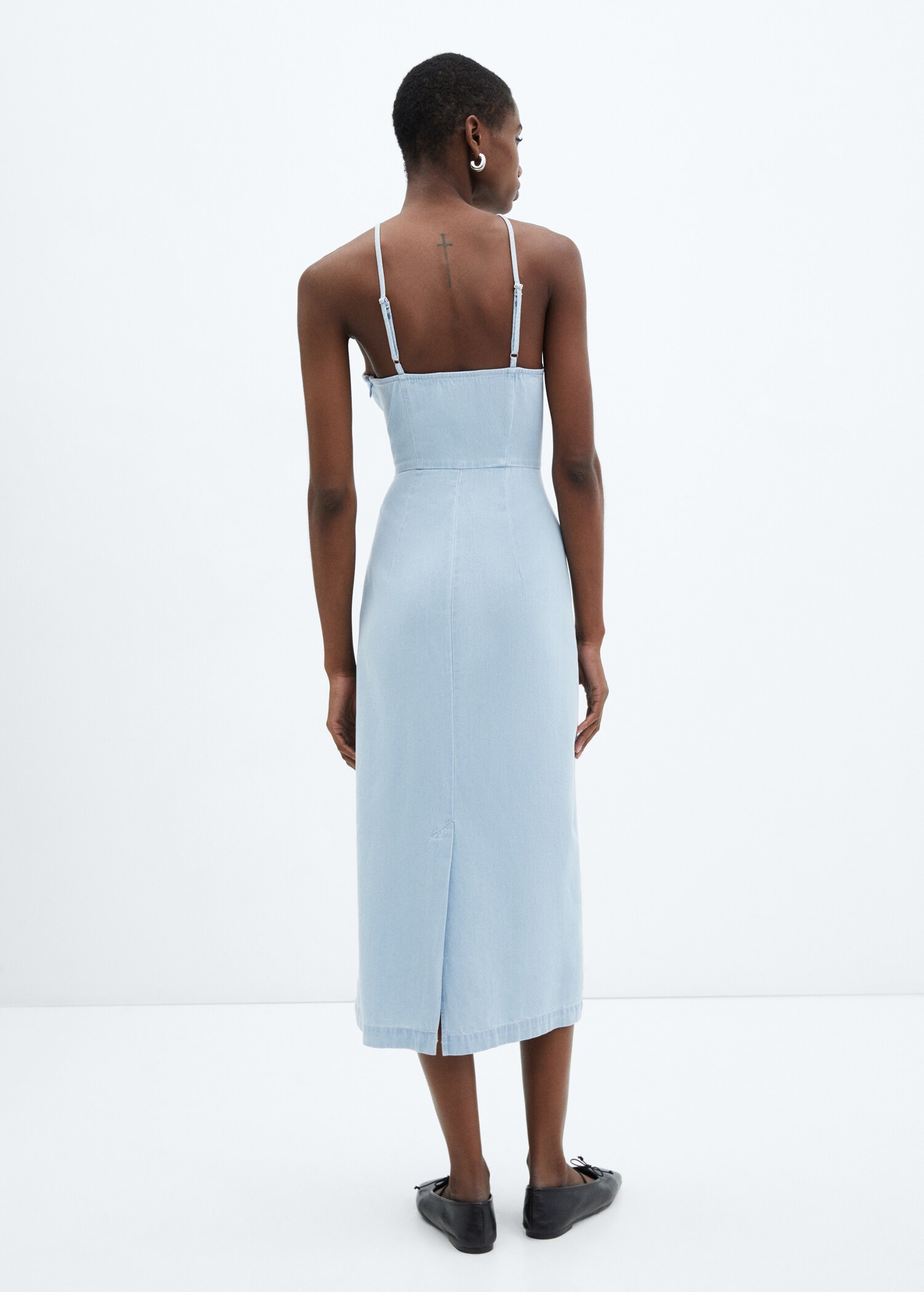 Strappy denim dress - Reverse of the article