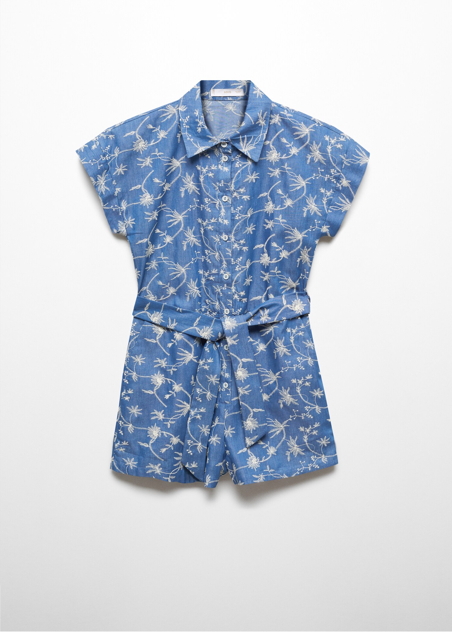 Embroidered jumpsuit with belt - Article without model