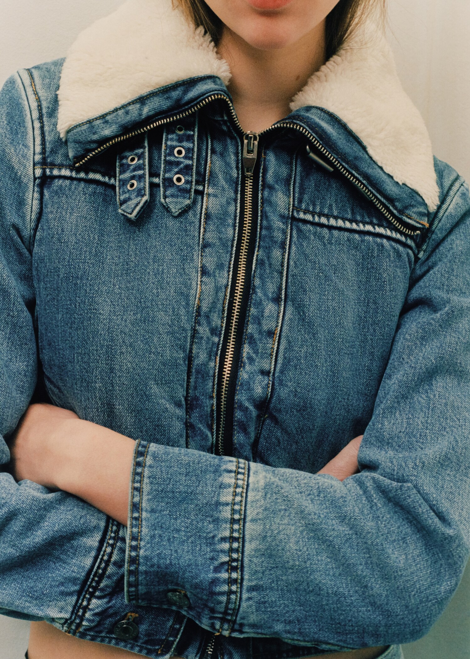 Shearling denim jacket - Details of the article 7