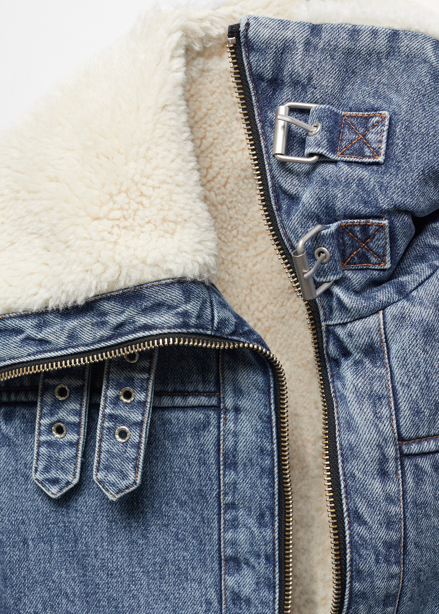 Shearling denim jacket - Details of the article 8