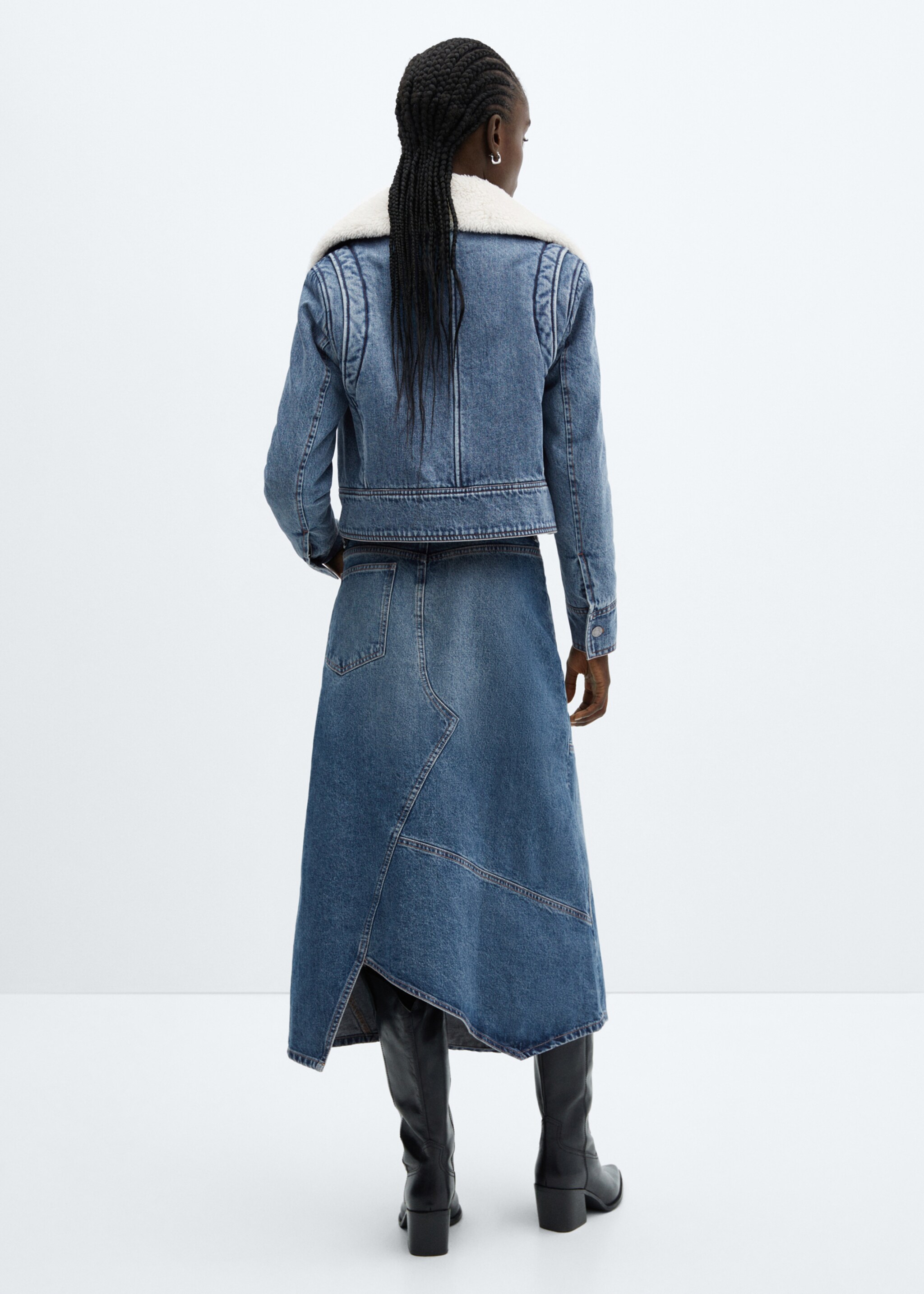 Shearling denim jacket - Reverse of the article