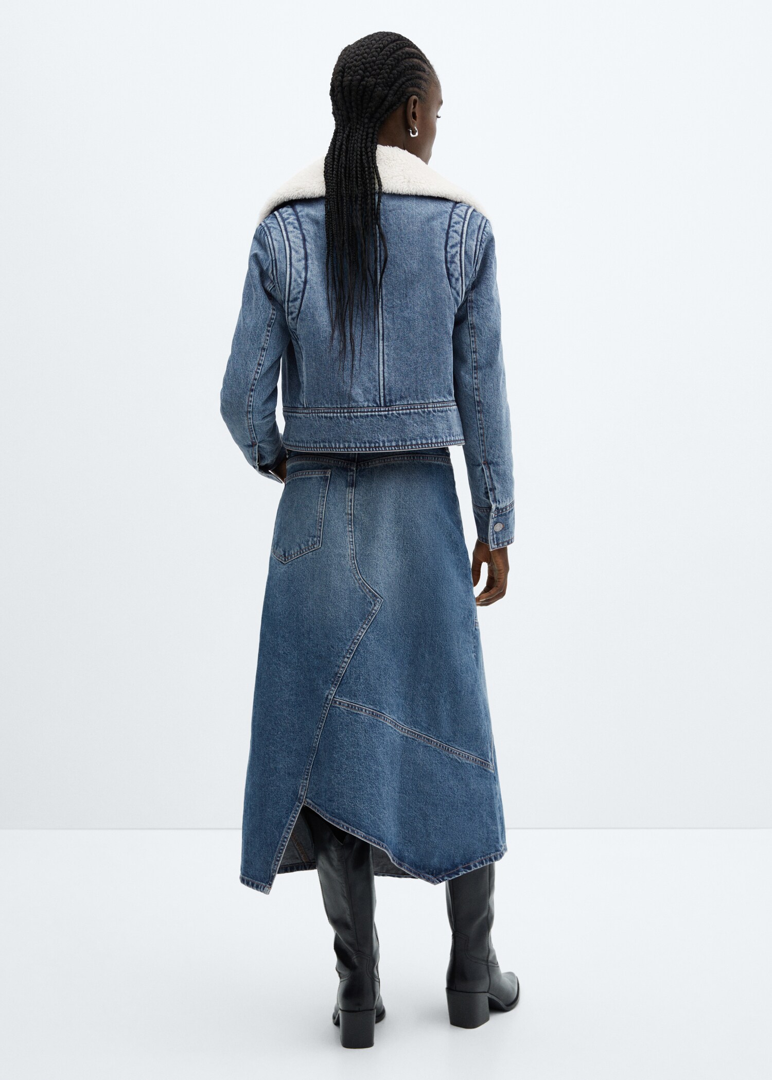 Shearling denim jacket - Reverse of the article