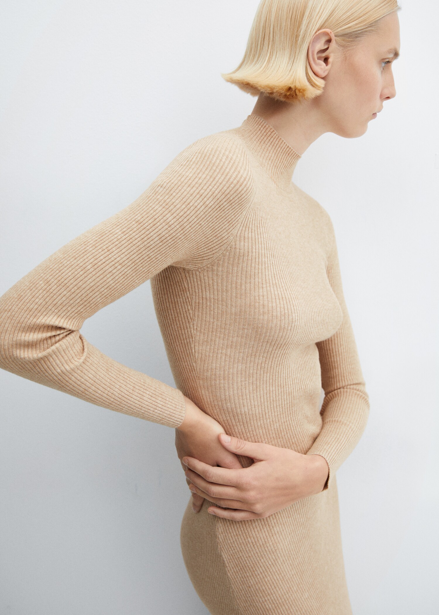 Rippkleid mit halbhohem Kragen - Detail des Artikels 6
