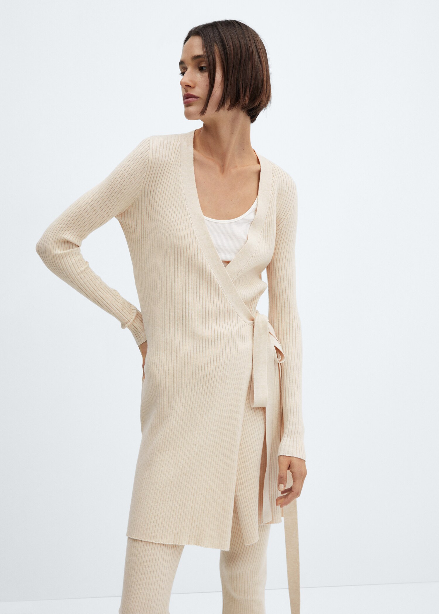 Wideleg ribbed trousers - Details of the article 1