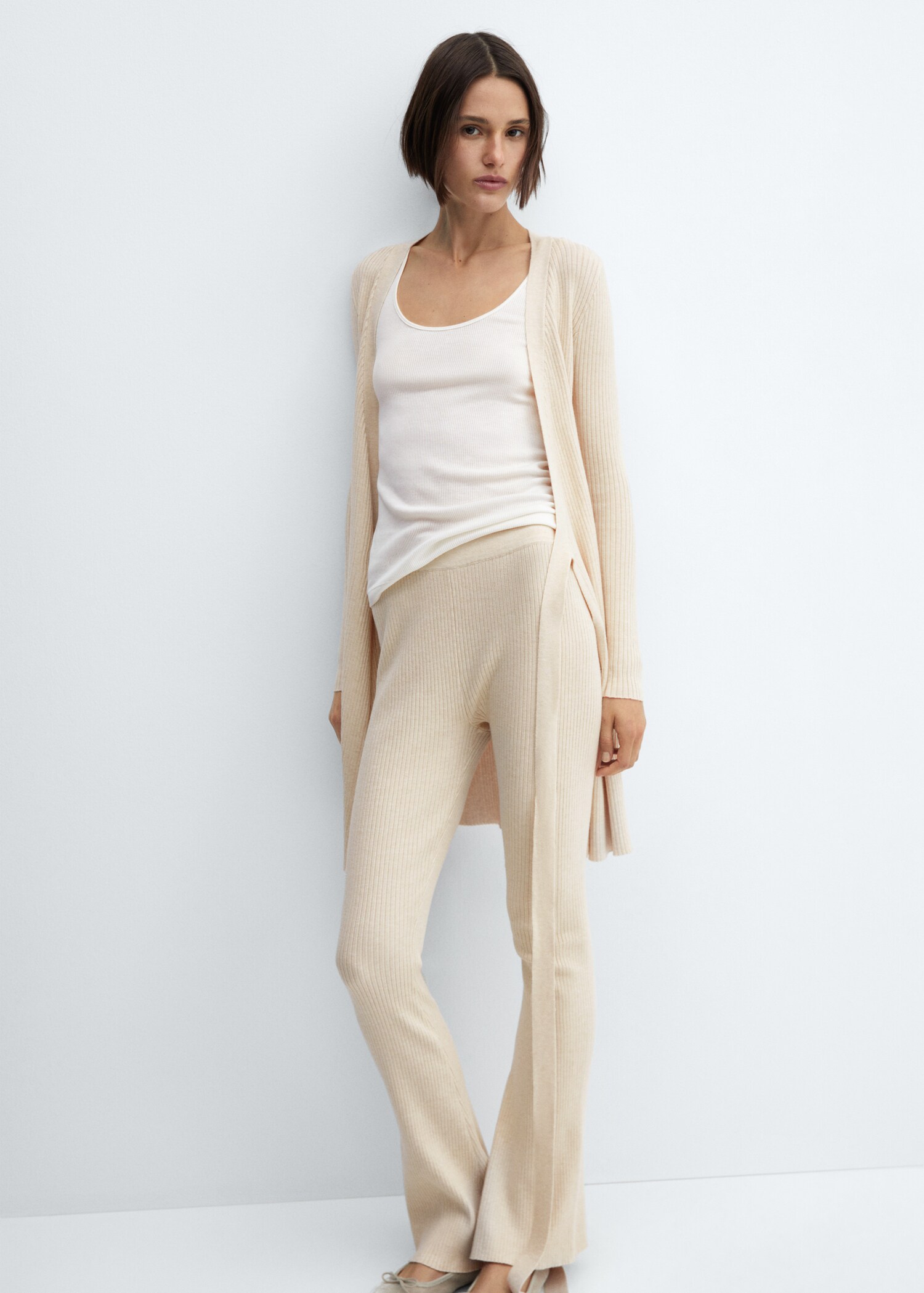 Wideleg ribbed trousers - Details of the article 2