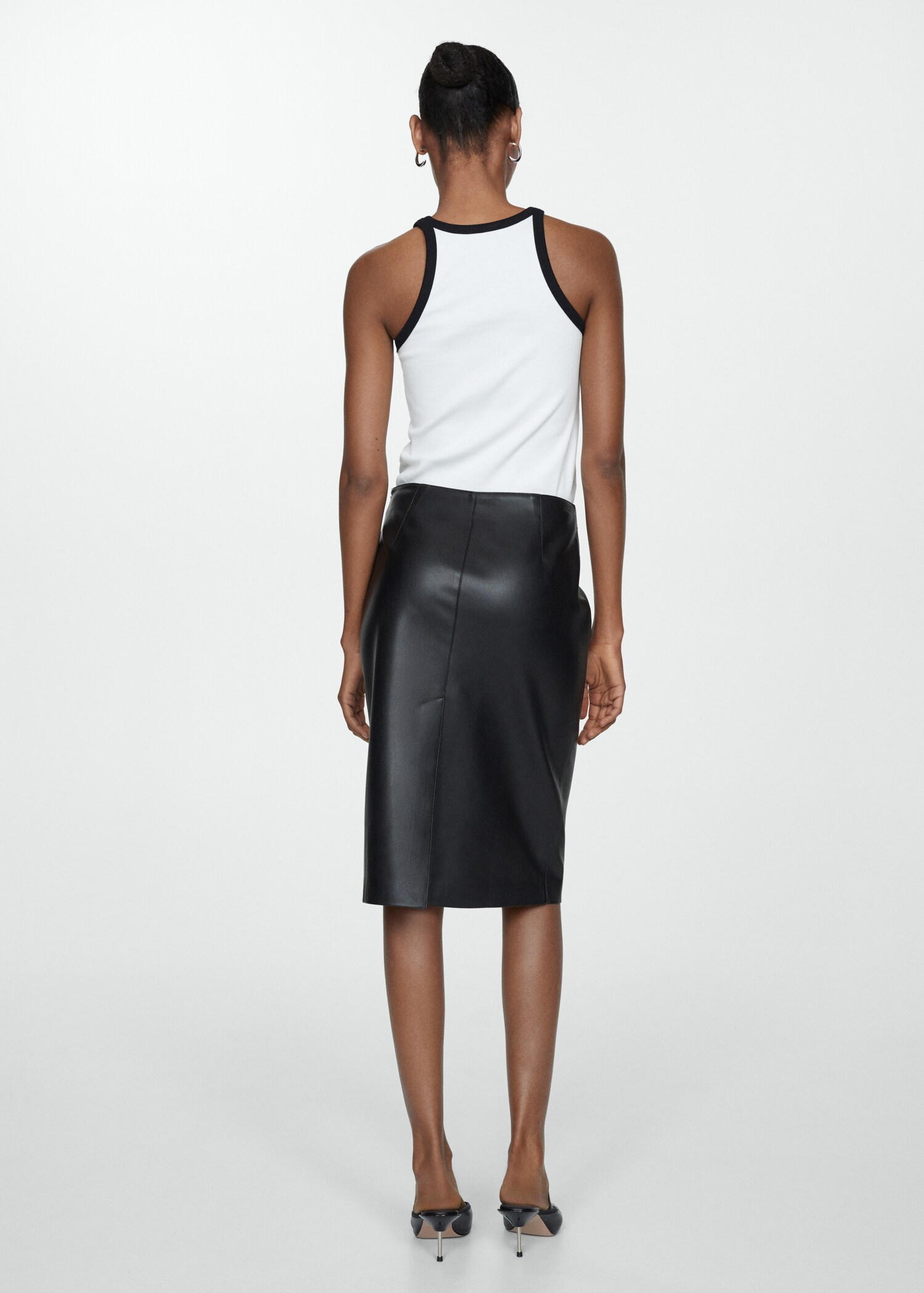 Leather-effect pencil skirt - Reverse of the article