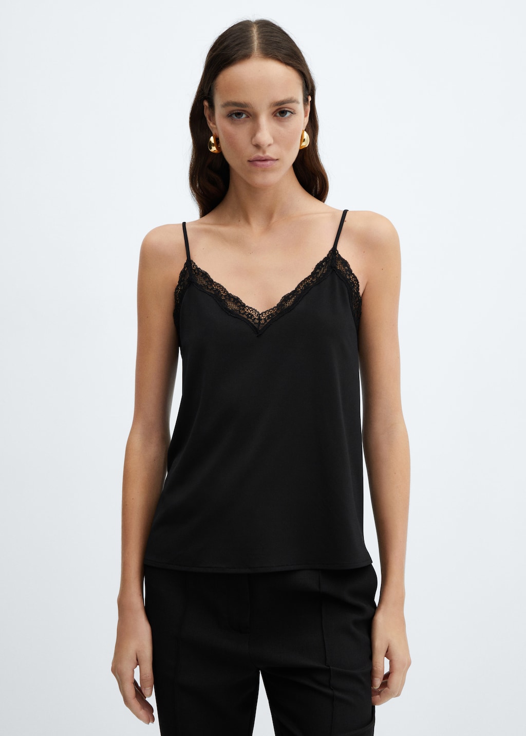 Camille 【 Lace Trim Camisole Women 】 ファッション レディースファッション トップス ベスト ジレ レディース Camille Women's Luxury Camisole Lace Trim Adjustable Straps