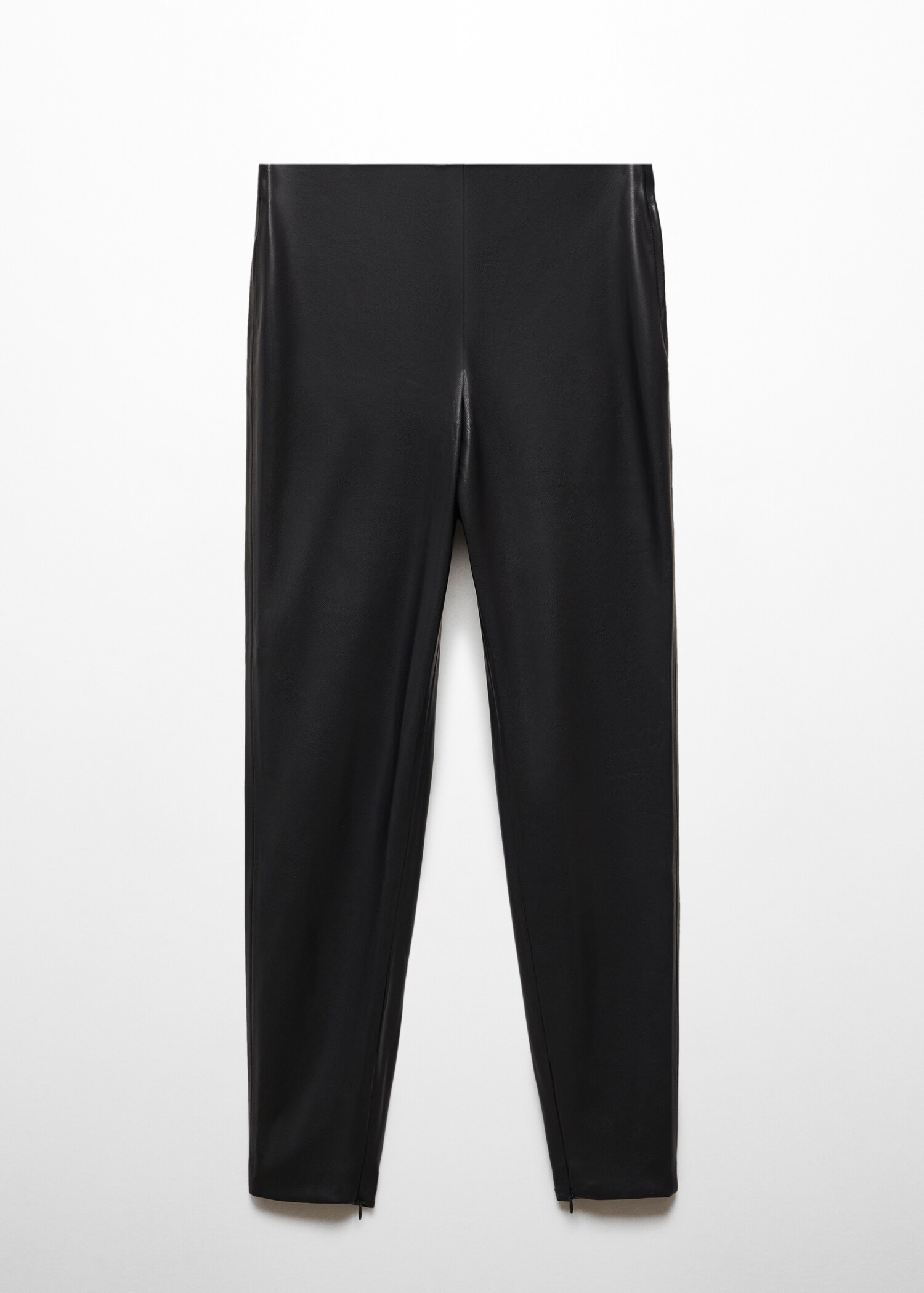 Leather-effect leggings with split hems - Article without model
