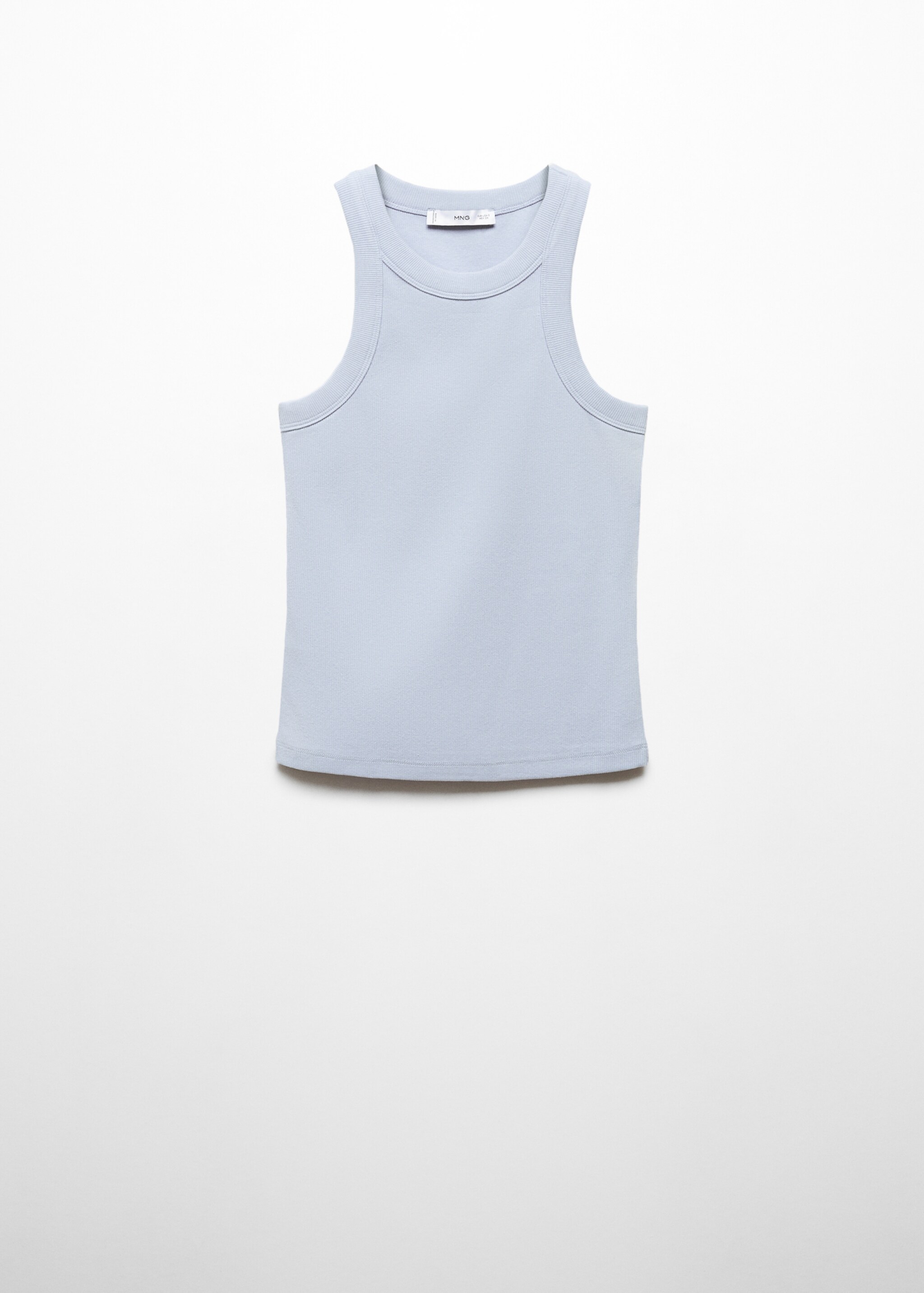 Ribbed cotton-blend top - Article without model, Sky Blue. Ref: 67070469-00.