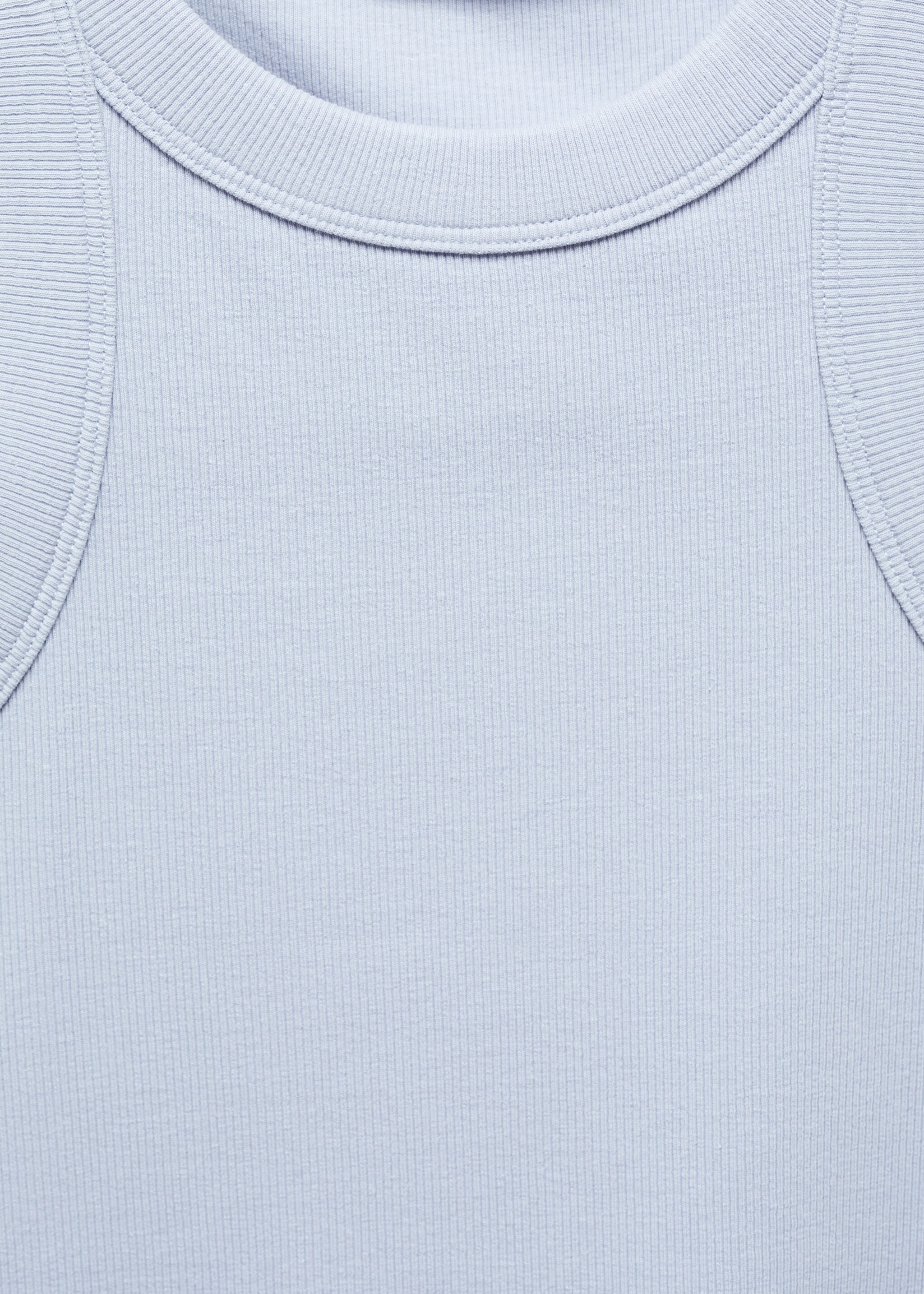 Ribbed cotton-blend top - Details of the article 8, Sky Blue. Ref: 67070469-00.