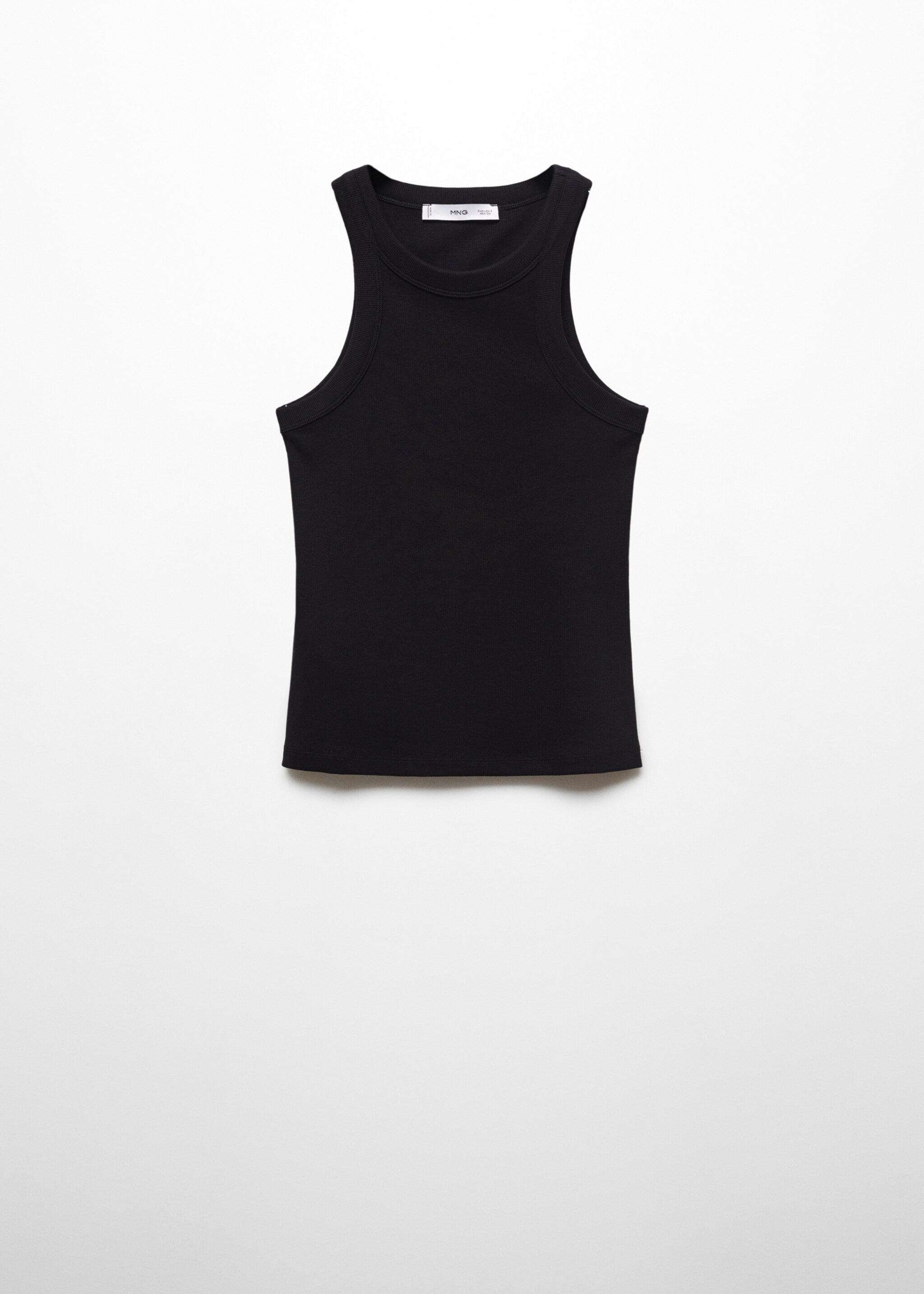 Ribbed cotton-blend top - Article without model, Black. Ref: 67070469-00.