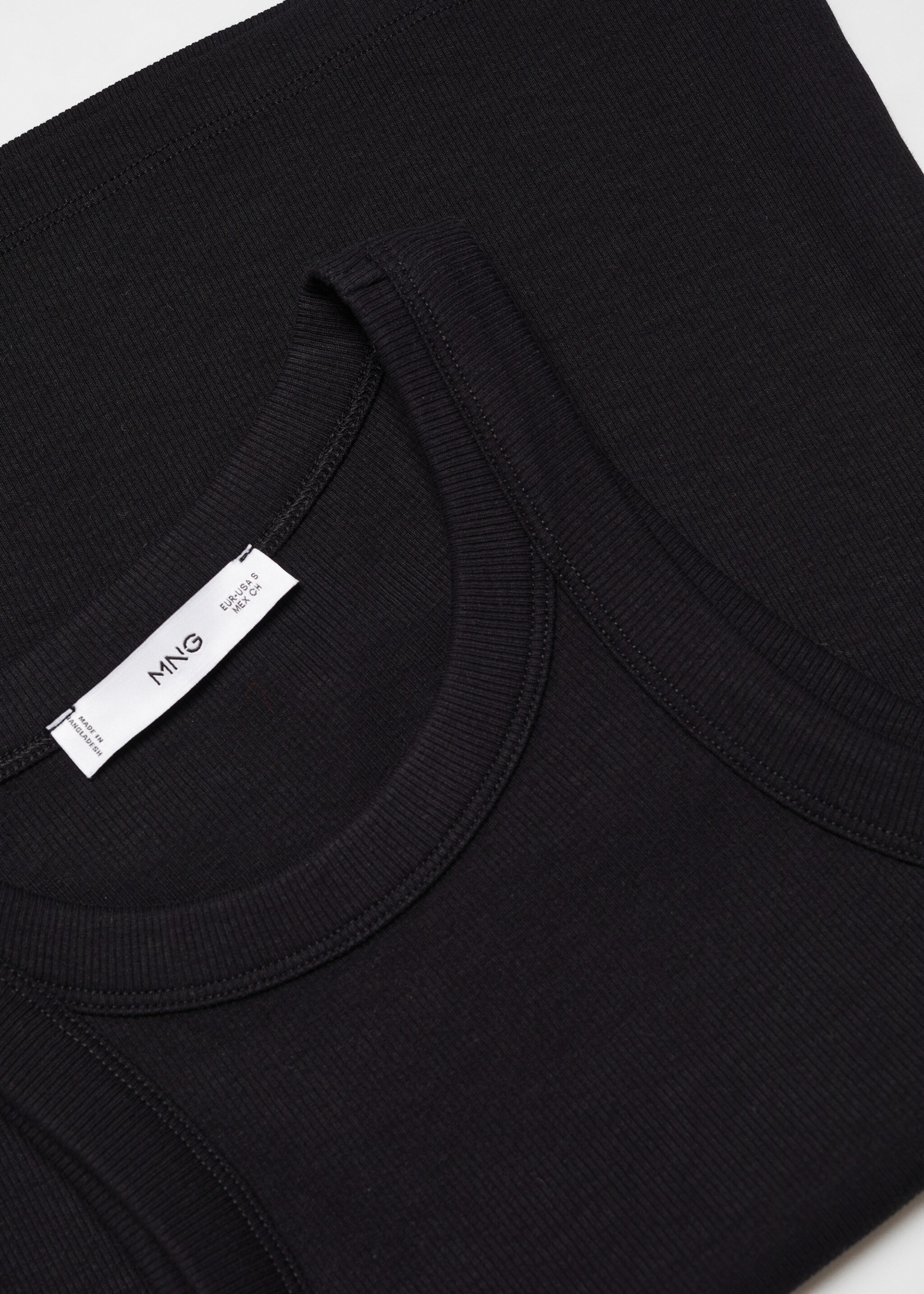 Ribbed cotton-blend top - Details of the article 8, Black. Ref: 67070469-00.
